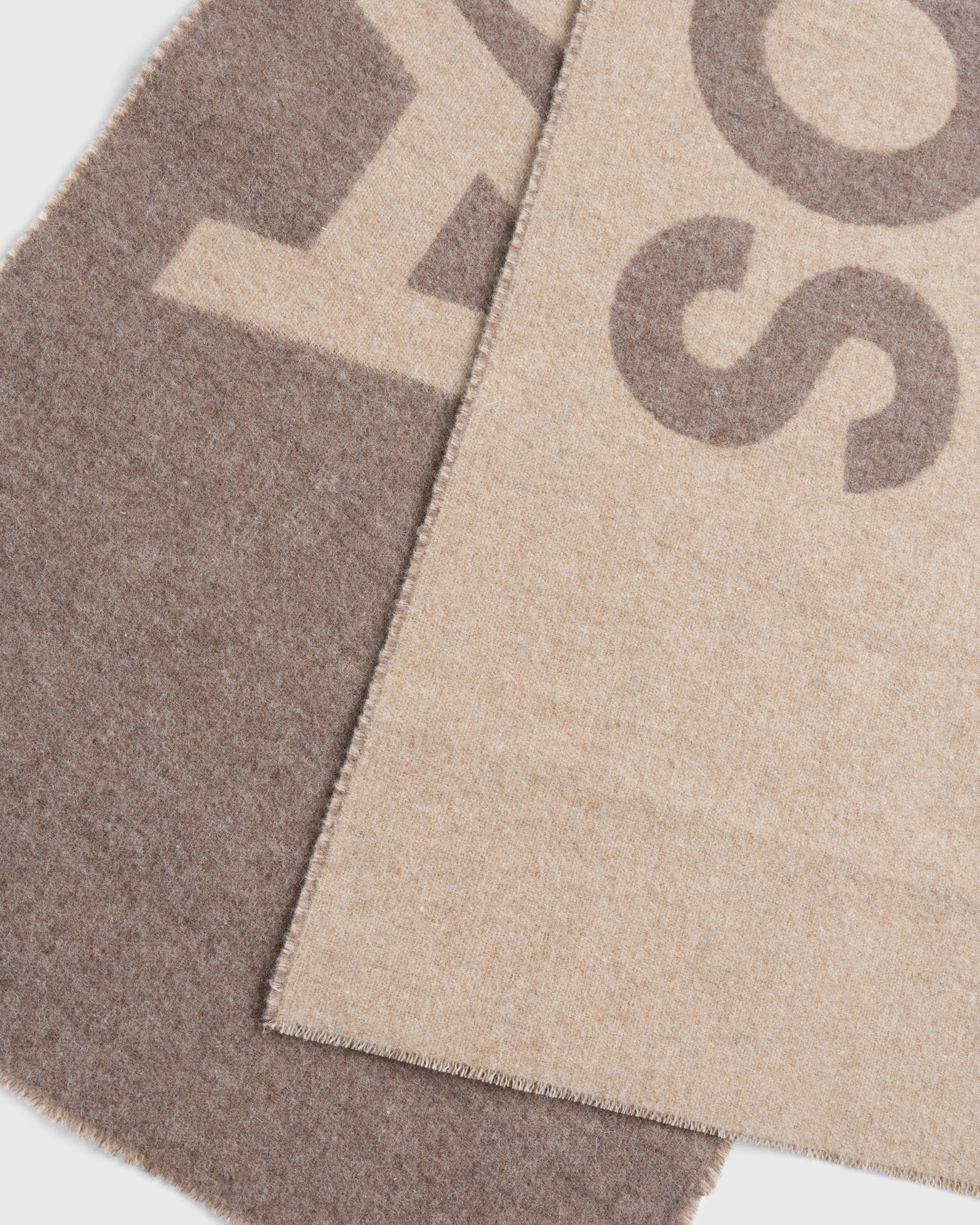 Acne Studios – Logo Jacquard Scarf Camel Brown - Scarves - Brown - Image 3