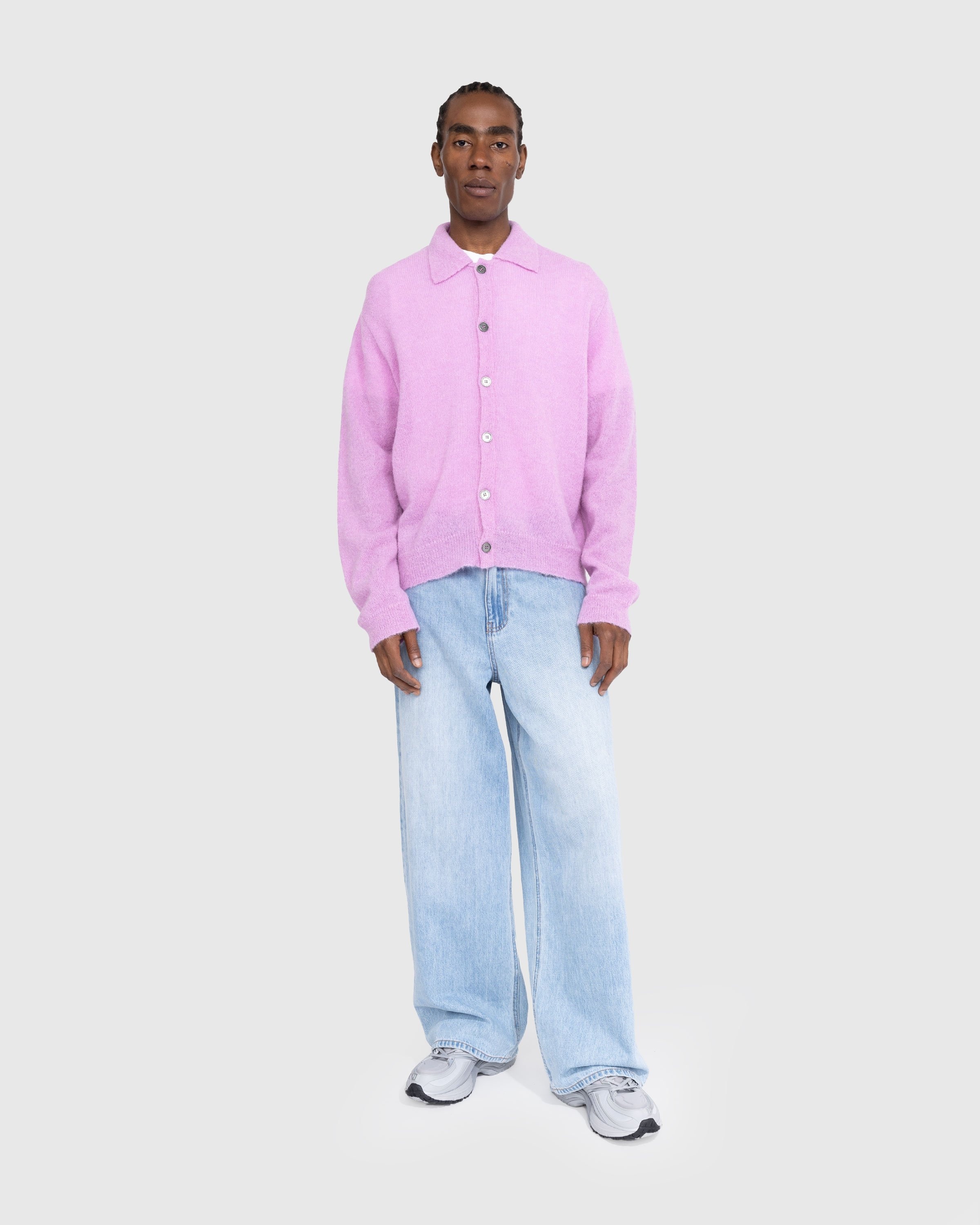 Our Legacy – Evening Polo Candyfloss Fuzzy Alpaca - Knitwear - Pink - Image 4