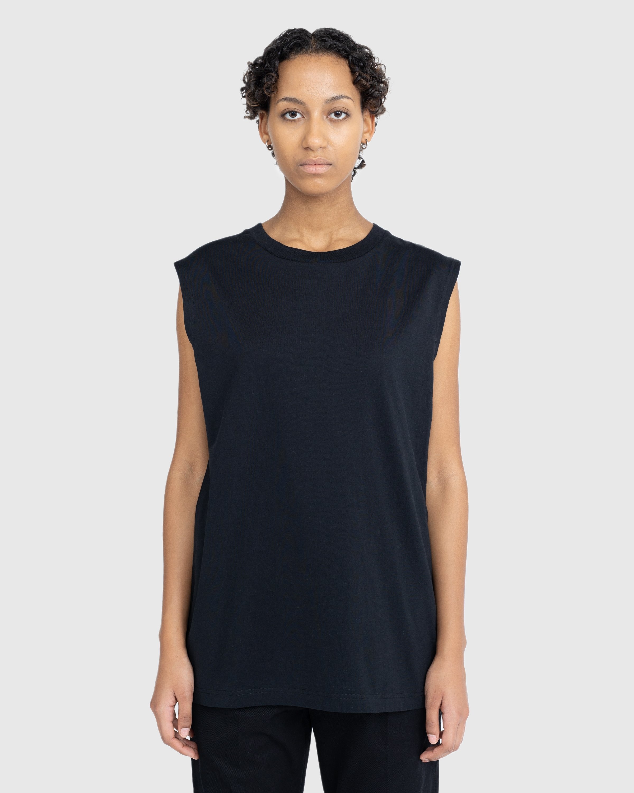 Acne Studios – Cotton Tank Top Black - Tank Tops - Black - Image 2