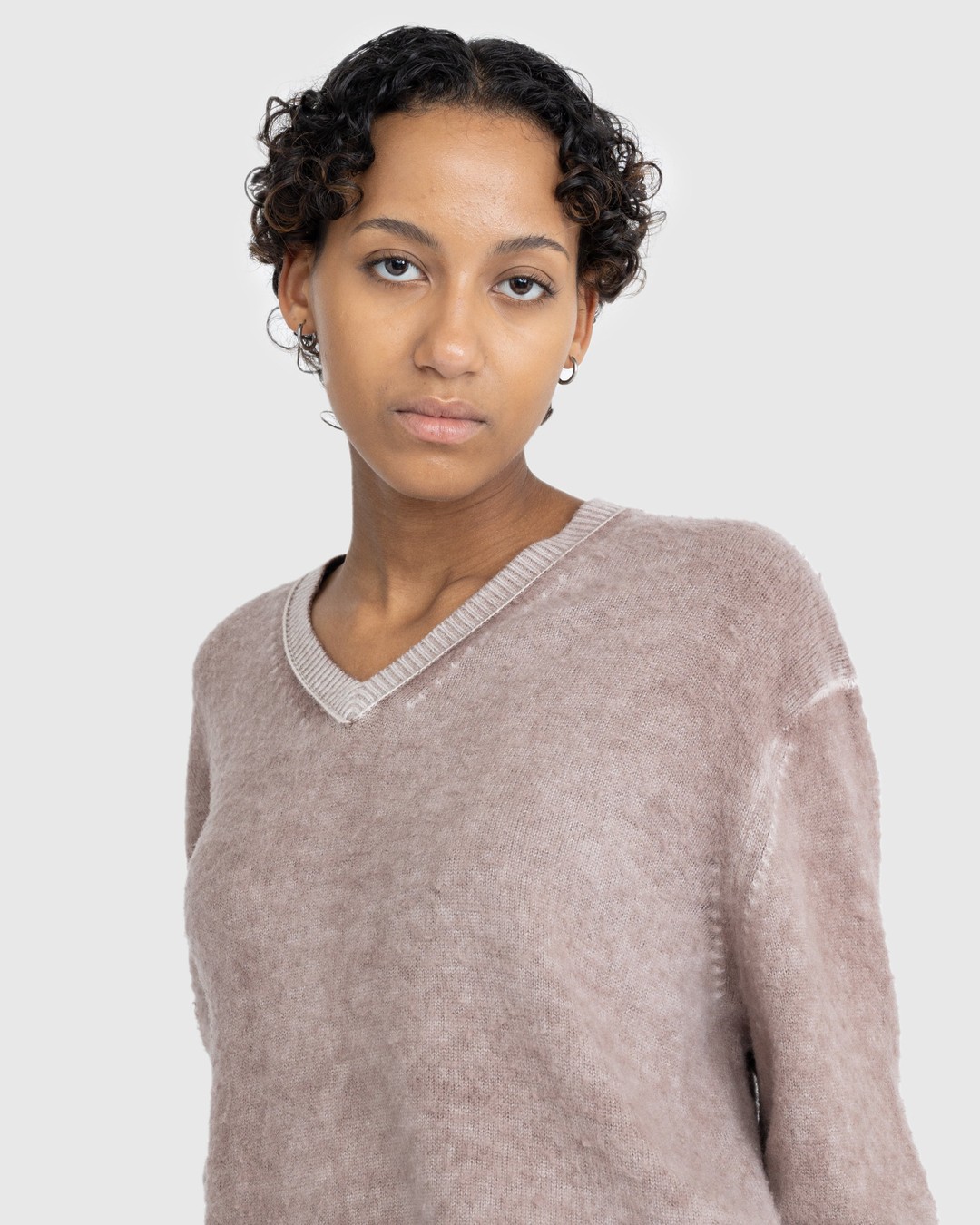 Acne Studios – Wool V-Neck Sweater Brown - Knitwear - Brown - Image 5