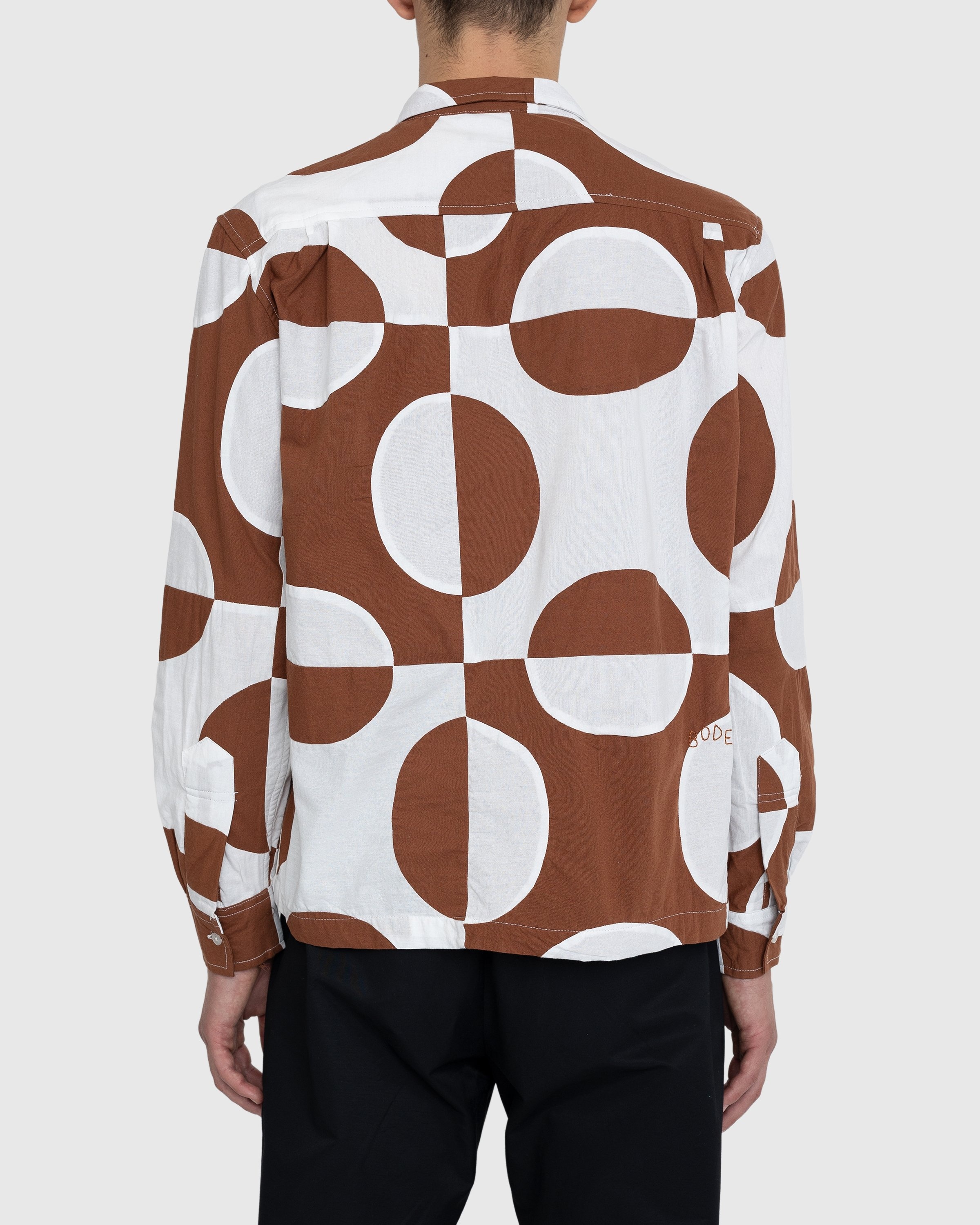 Bode – Duo Oval Patchwork Long-Sleeve Shirt Brown - Shirts - Multi - Image 4