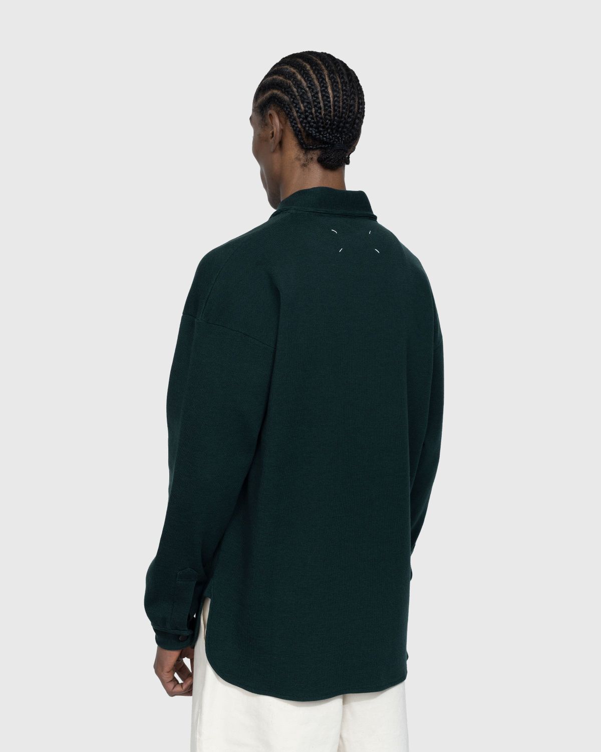 Maison Margiela – Longsleeve Polo Shirt Green - Shirts - Green - Image 3