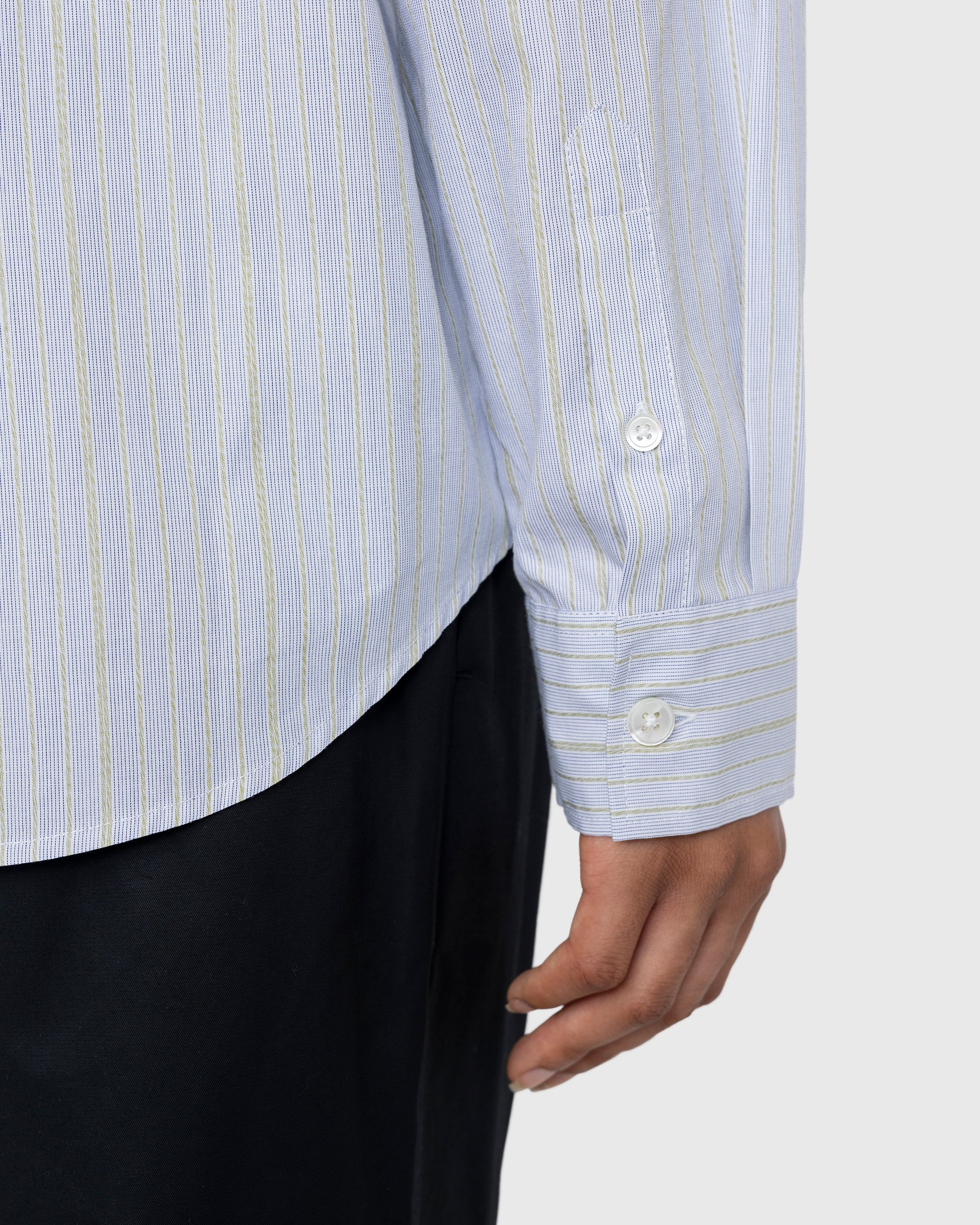 Highsnobiety – Striped Dress Shirt White/Blue - Shirts - Blue - Image 6