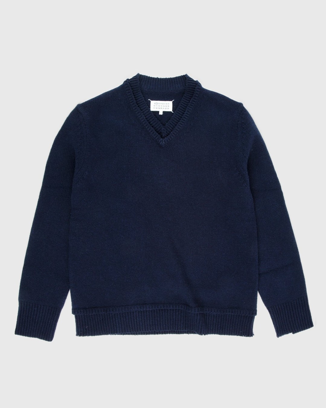 Maison Margiela – Sweater Navy - V-Necks Knitwear - Blue - Image 1