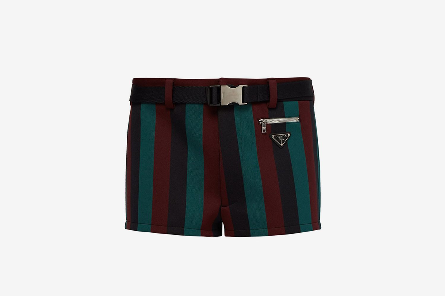 Belted Striped Swim Shorts