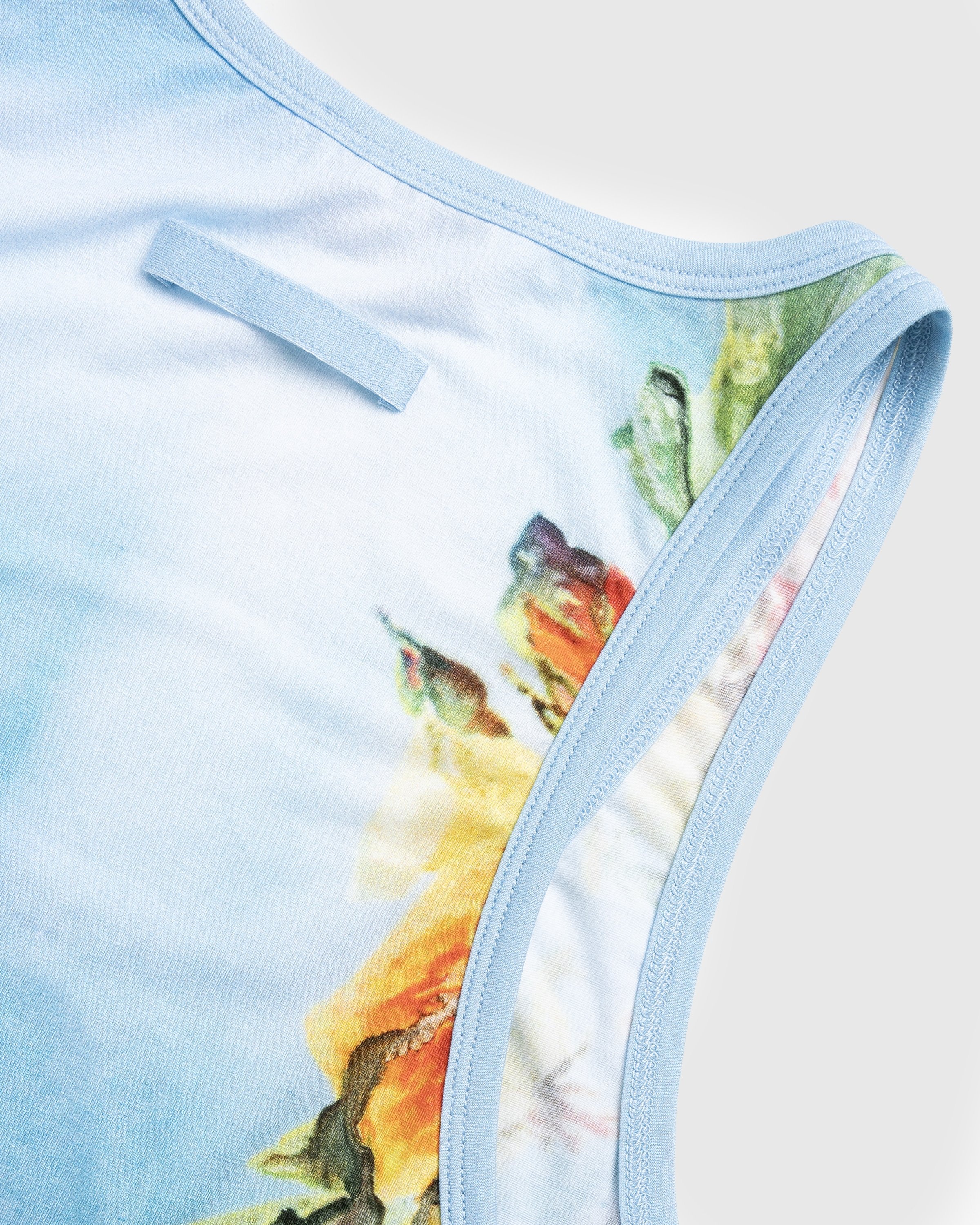 Jean Paul Gaultier – Printed Body Flowers Tank Top Blue - Men Tops - Blue - Image 6
