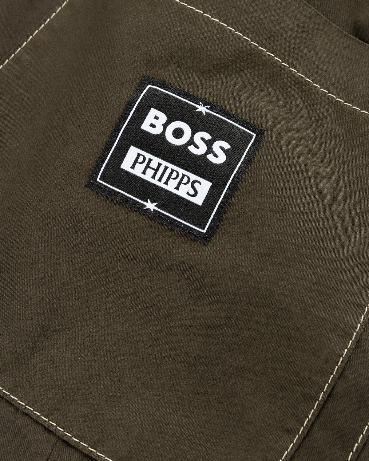BOSS x Phipps – Cotton Shorts With Buttoned Hem Dark Green - Shorts - Green - Image 6