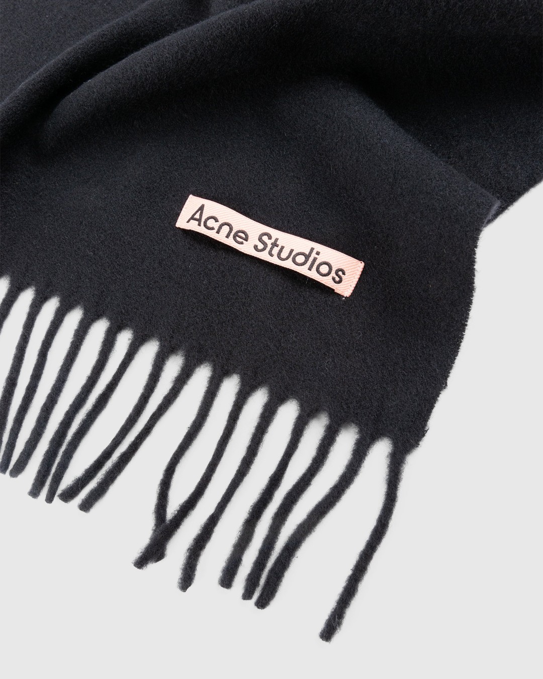 Acne Studios – Wool Fringe Scarf Black - Scarves - Black - Image 3