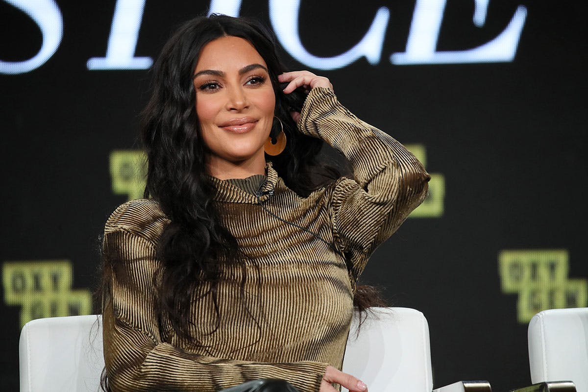 Kim Kardashian speaks onstage