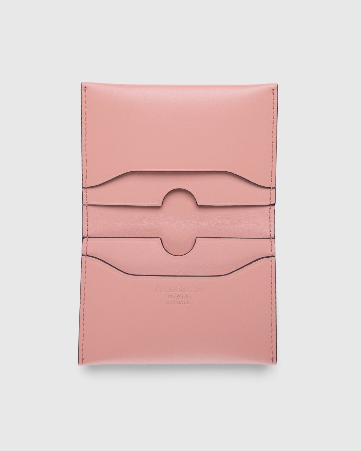 Acne Studios – Folded Leather Card Holder Salmon Pink - Wallets - Pink - Image 2