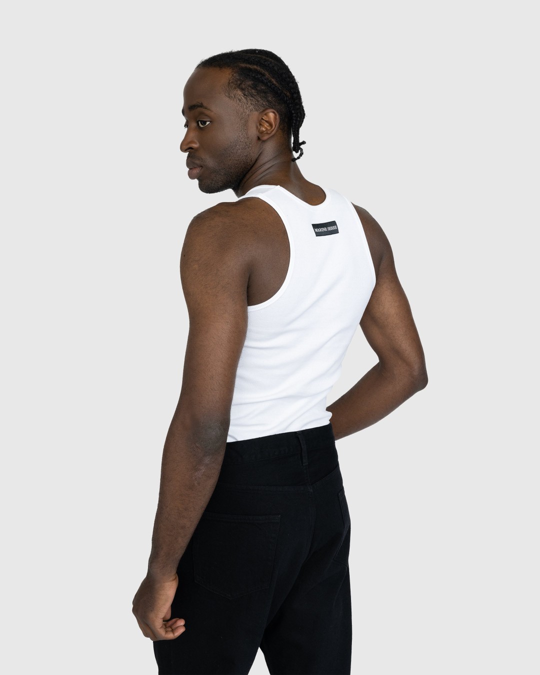 Marine Serre – Organic Cotton Fitted Tank Top White - Tops - White - Image 3