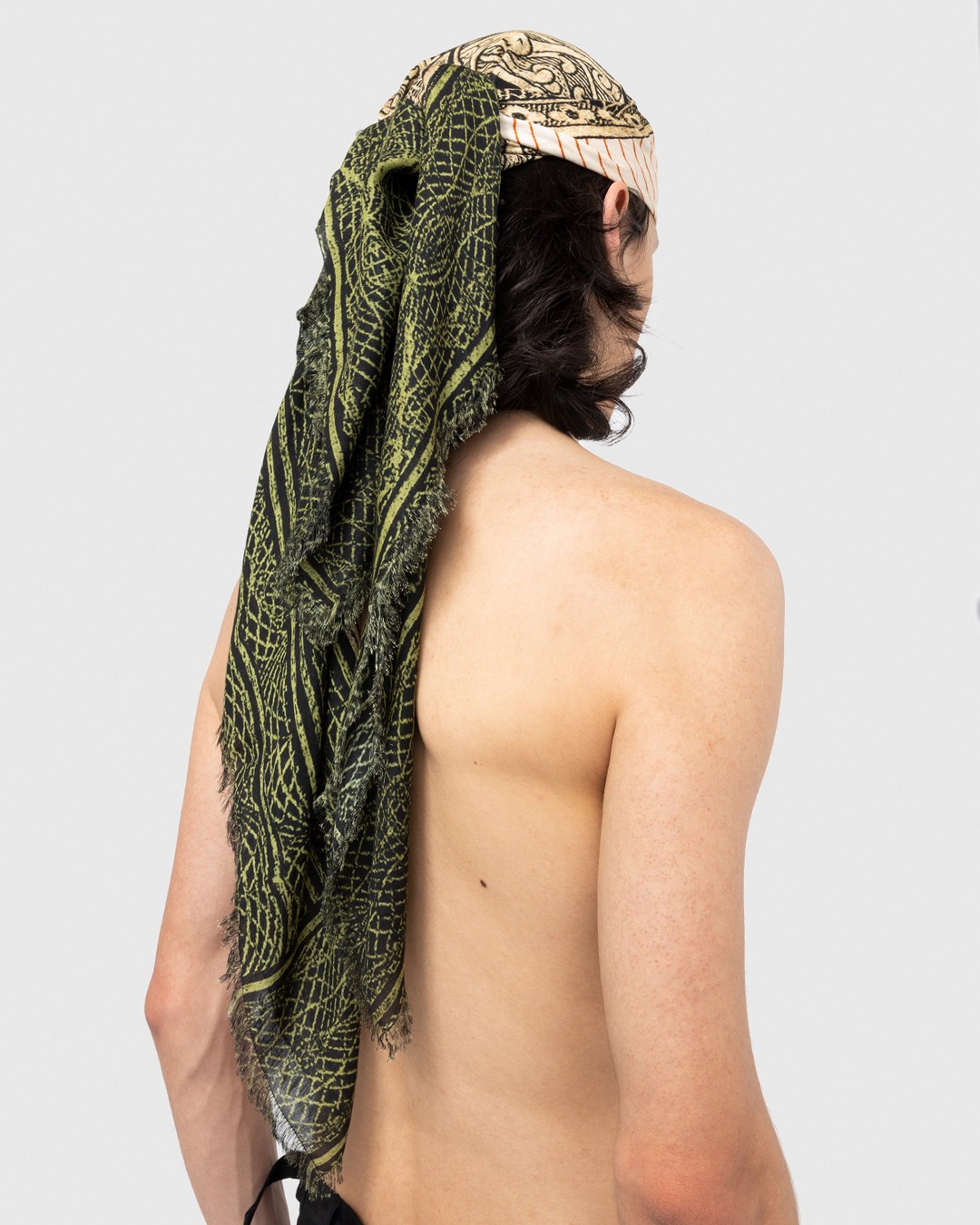 Jean Paul Gaultier – Cartouche Scarf Green/Ecru/Black/Orange - Scarves - Green - Image 9