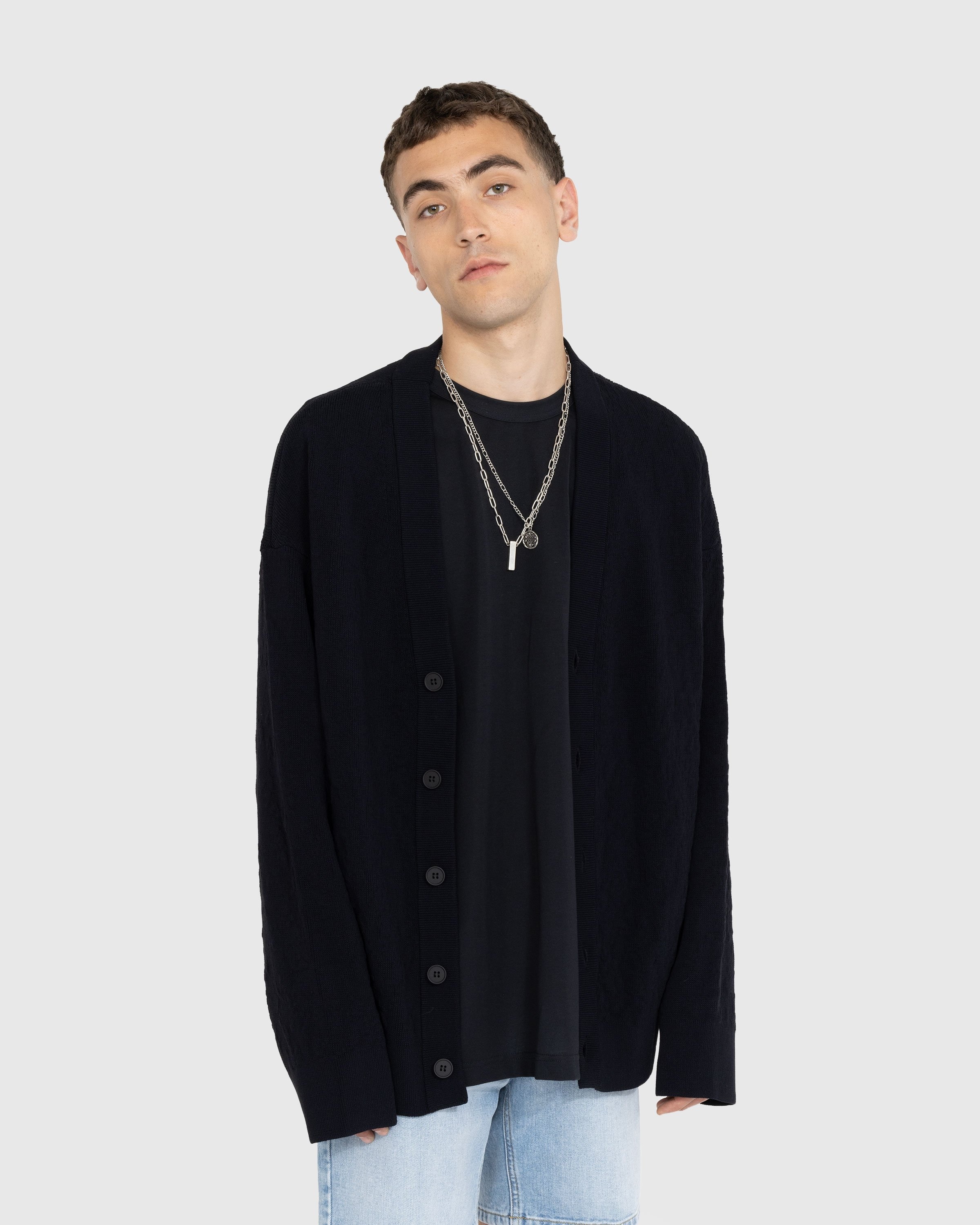Mens black shop knit cardigan