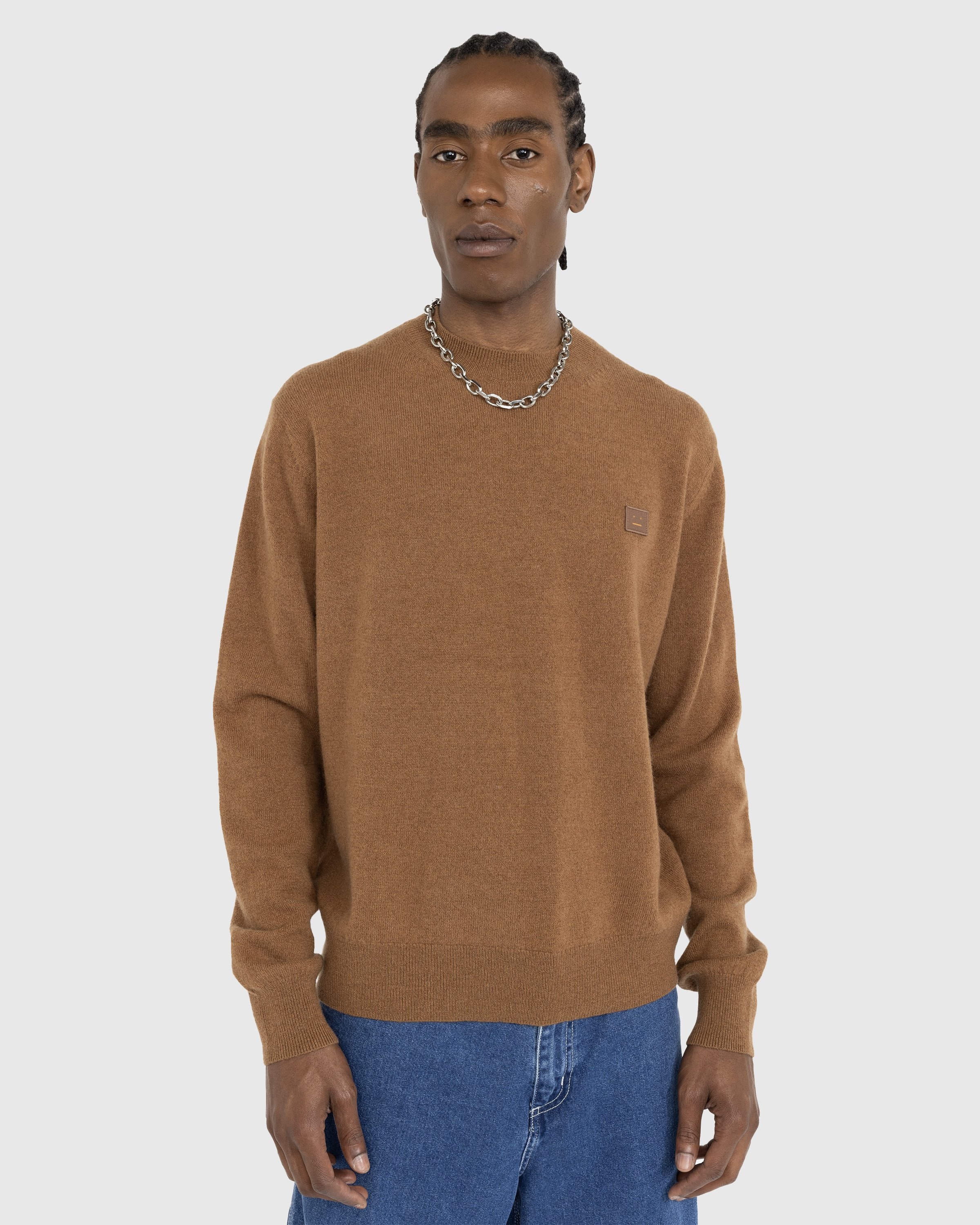 Acne Studios – Wool Crewneck Sweater Toffee Brown - Knitwear - Brown - Image 2