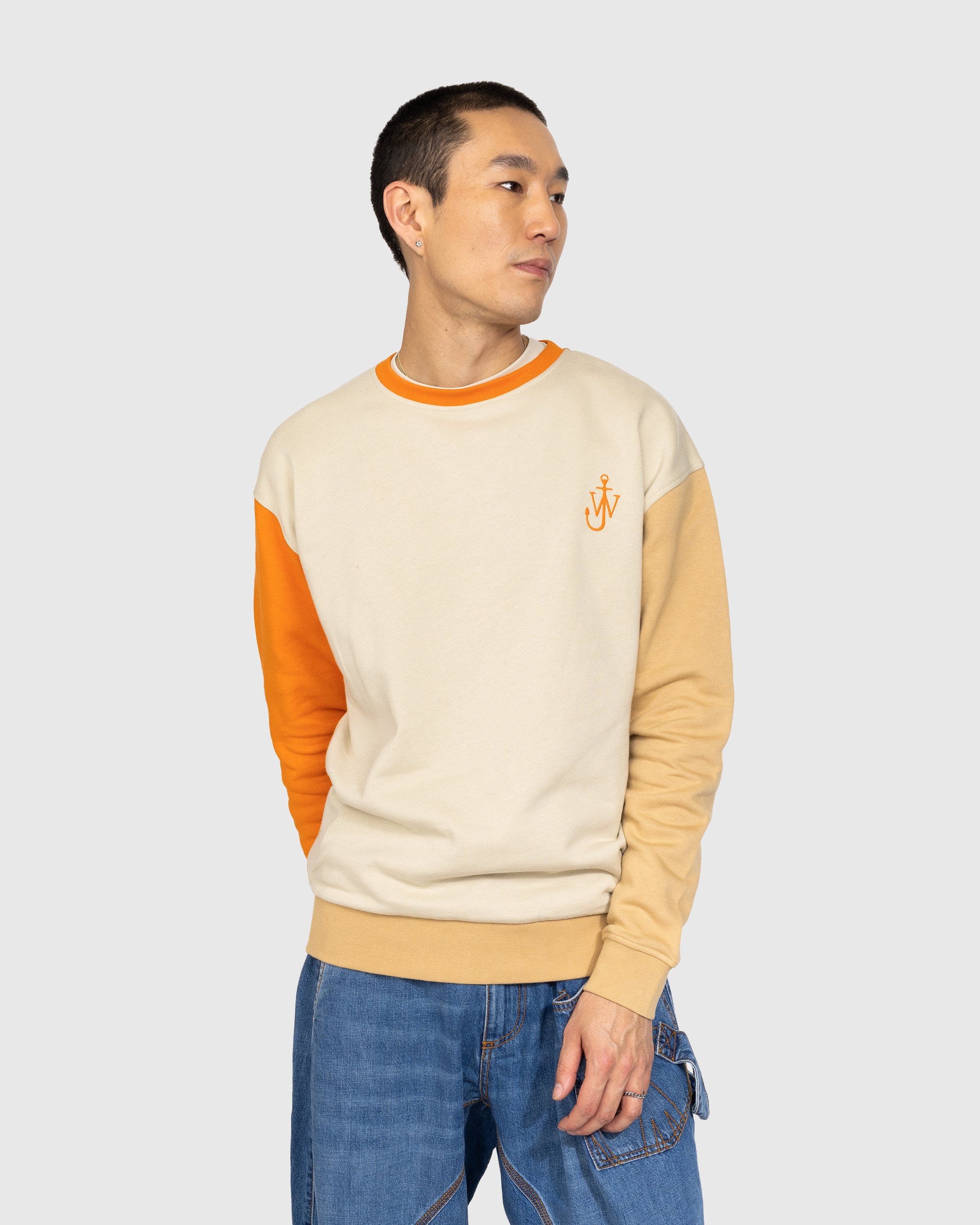 J.W. Anderson – Color Block Sweatshirt Beige - Knitwear - Beige - Image 2