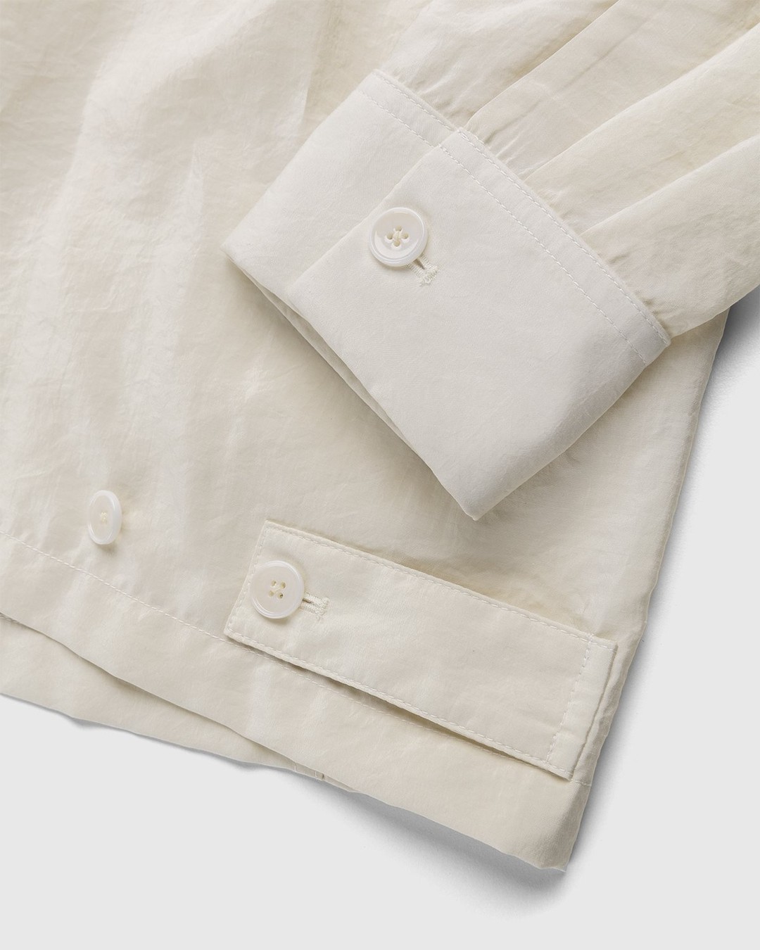 Lemaire – Dry Silk Shirt Blouson Off White - Longsleeve Shirts - Beige - Image 3