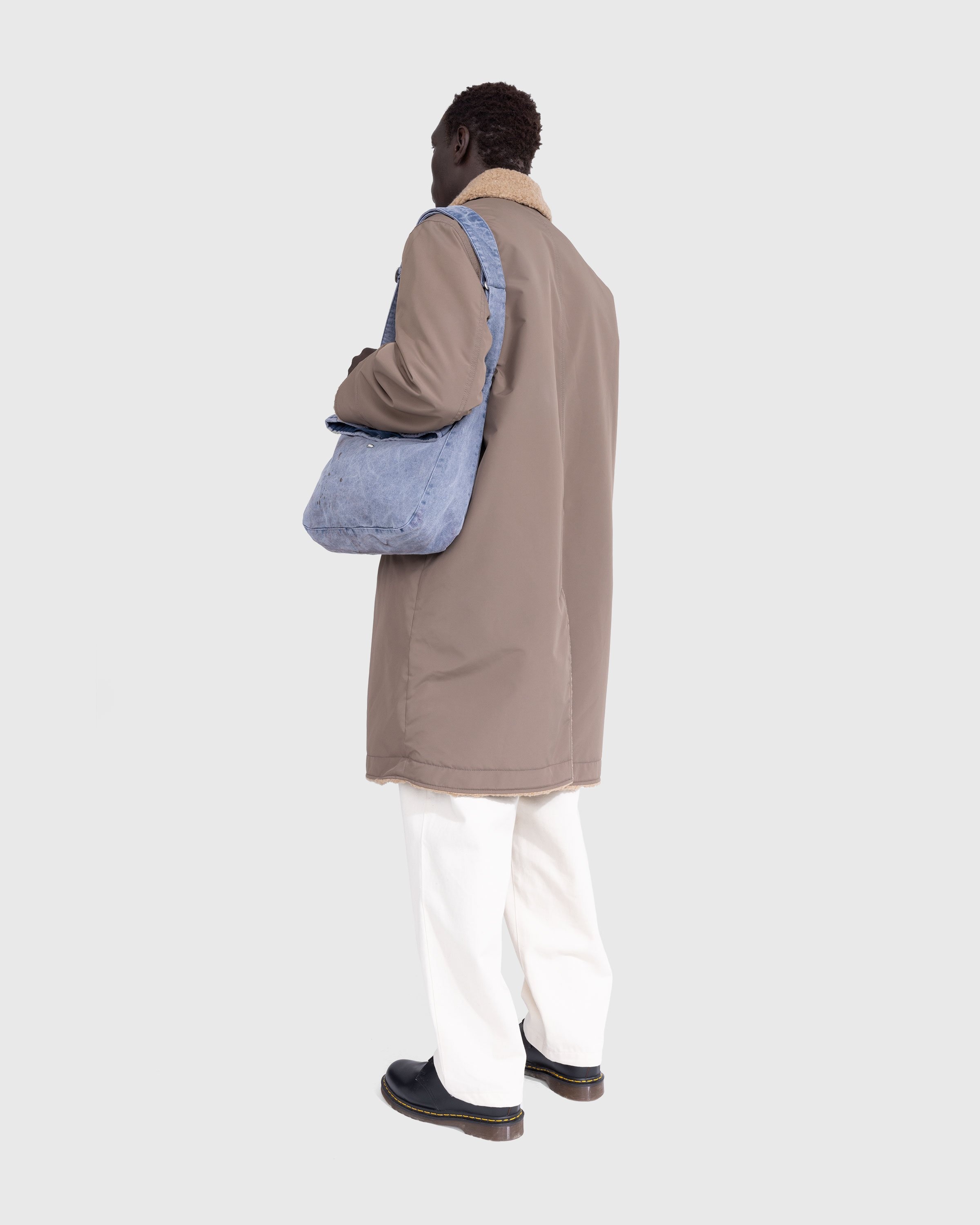Washed Denim Messenger Bag Minimalist Shoulder Bag High 