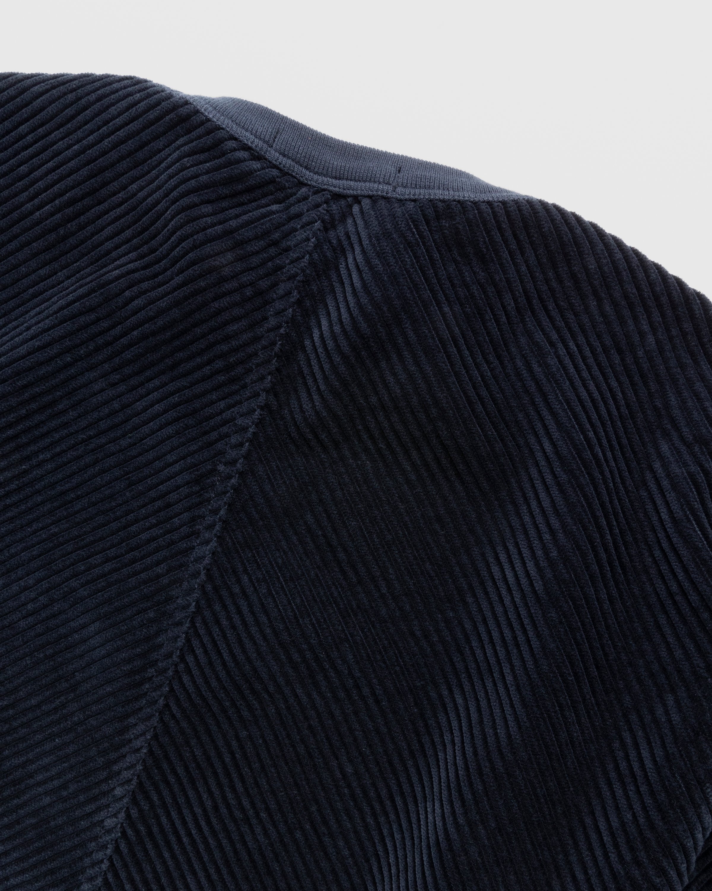 Stone Island – Corduroy Crewneck Navy Blue - Sweats - Blue - Image 4