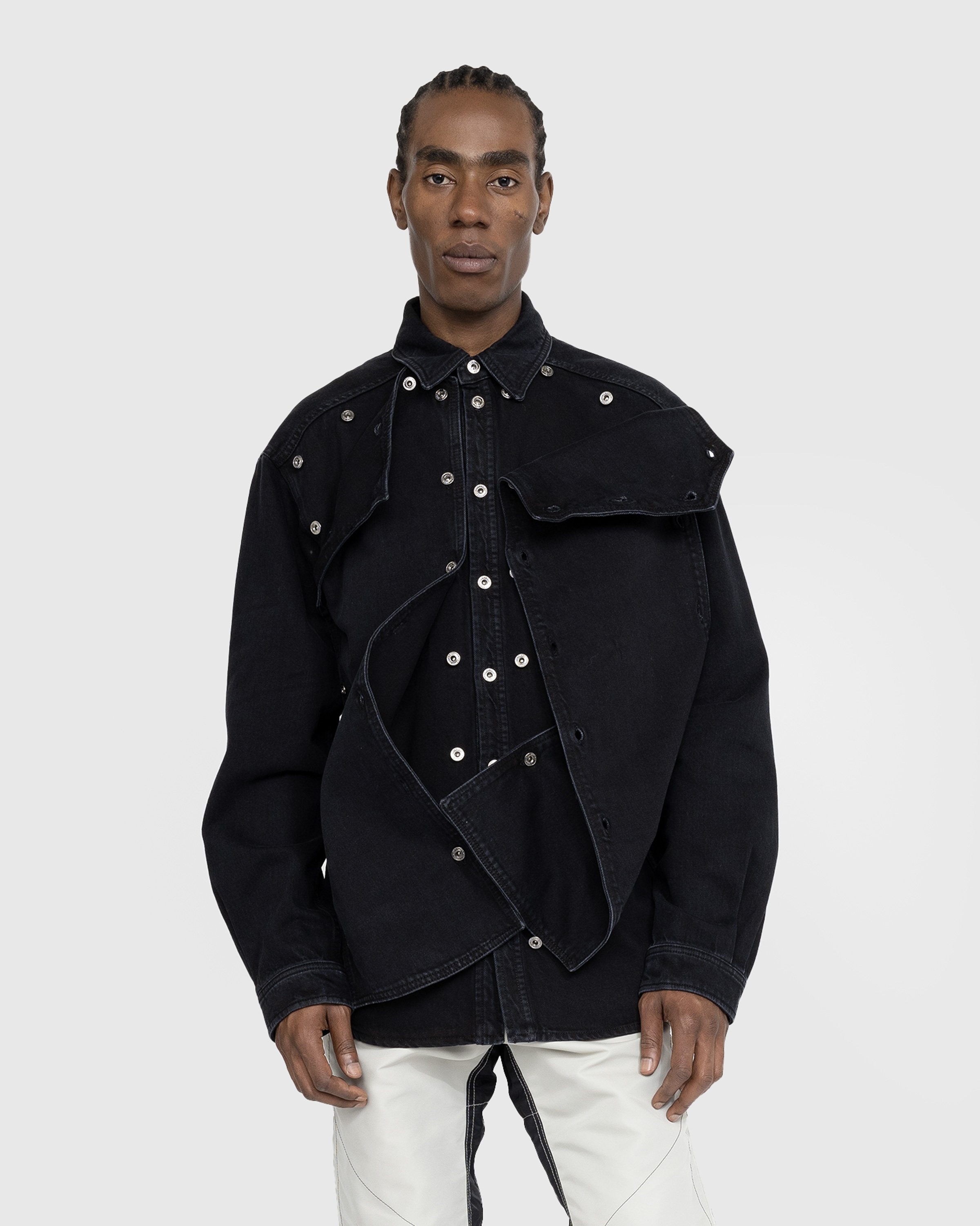 Y/Project – Evergreen Snap Off Denim Shirt Black - Shirts - Black - Image 2