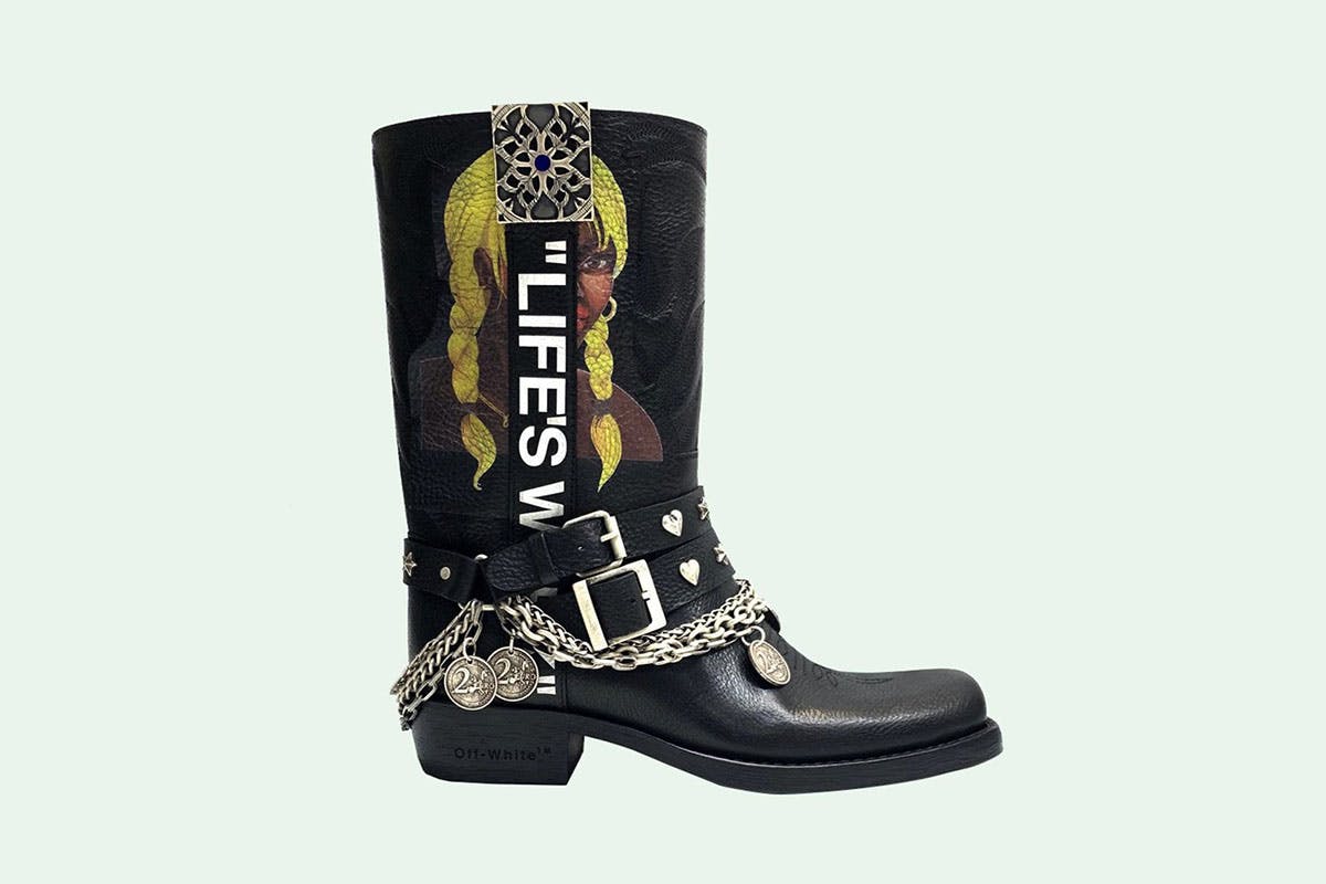 Theophilus London x Off-White black leather boots