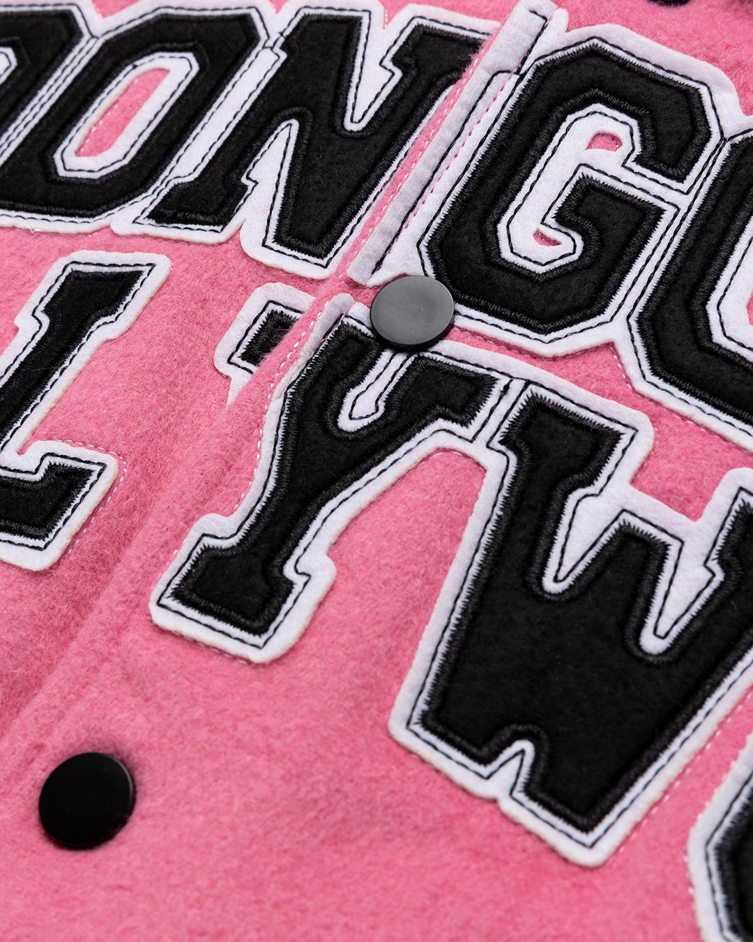 Noon Goons – Hollywood High Varsity Jacket Pink/Black | Highsnobiety Shop