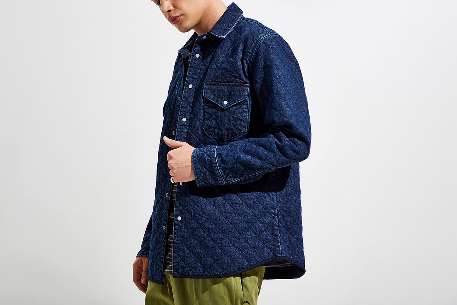 Quilted Western Button-Down Shirt