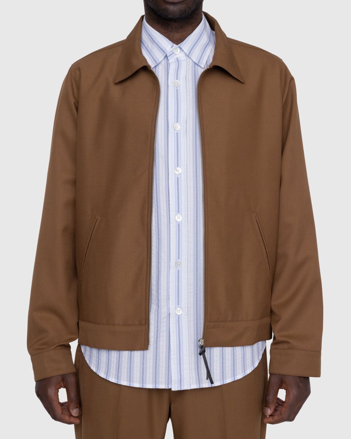 Highsnobiety – Wool Blend Garage Jacket Brown - Outerwear - Brown - Image 4