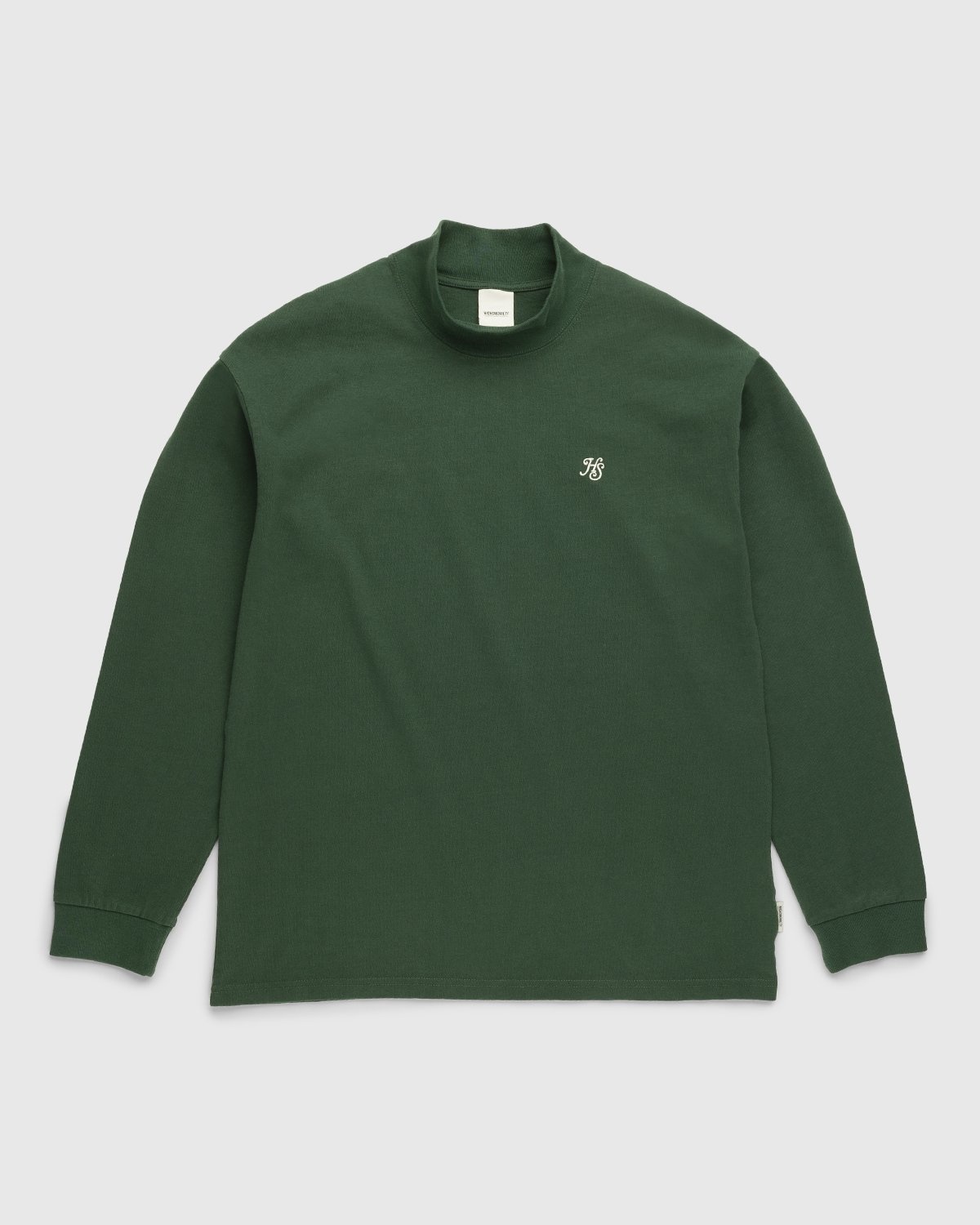 Highsnobiety – Heavy Logo Staples Mock Neck Campus Green - Tops - Green - Image 1