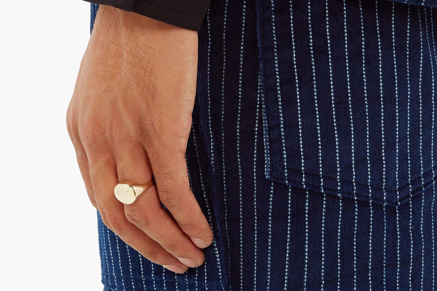 Abstract-surface Gold Signet Ring