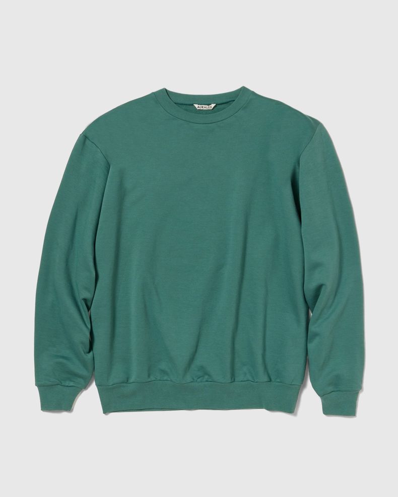 Auralee – Elastic High Gauge Sweat Dark Green