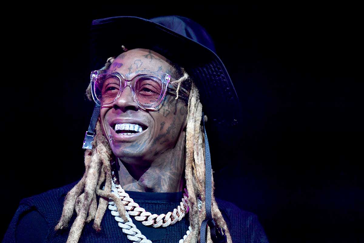 Lil Wayne performing at the EA Sports Bowl