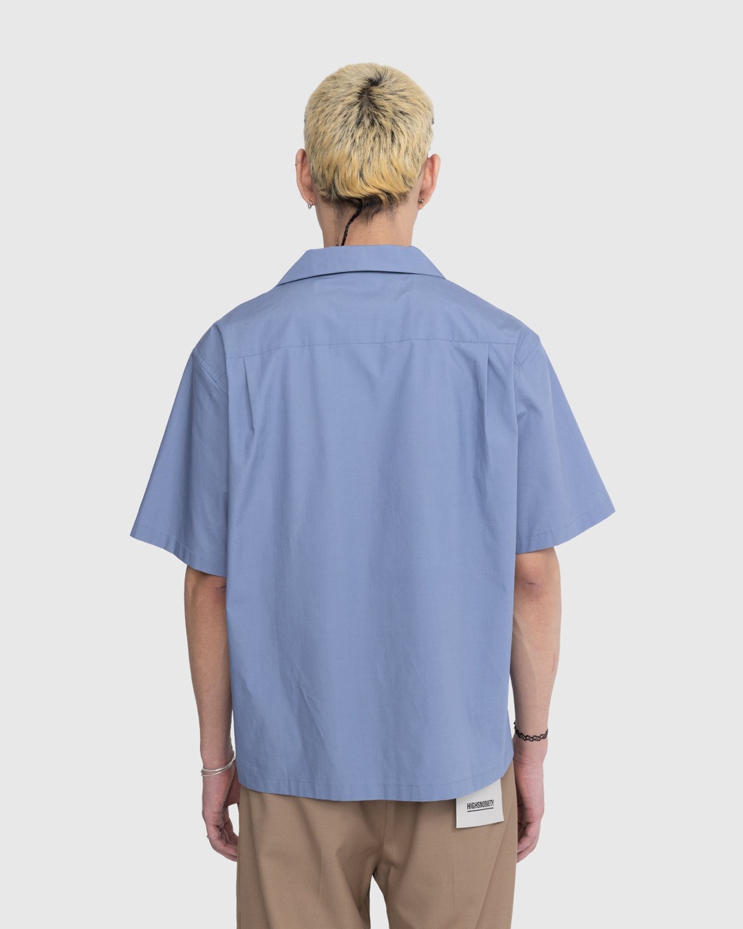 Highsnobiety – Poplin Short-Sleeve Shirt Blue - Shirts - Blue - Image 3