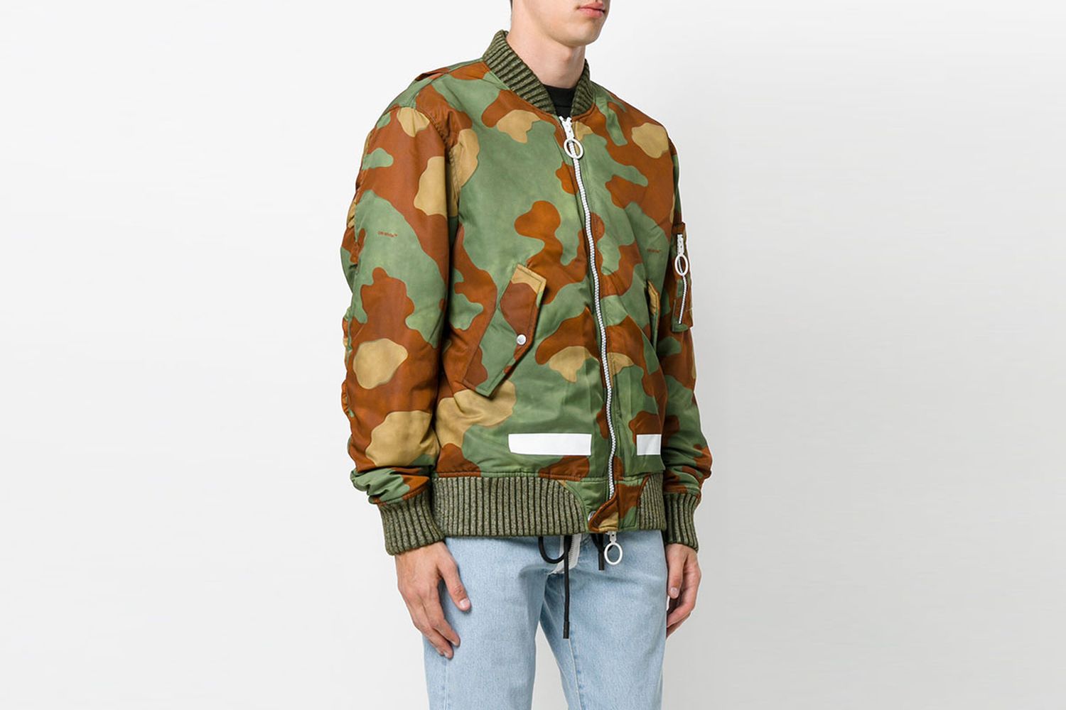 Camouflage Print Bomber Jacket
