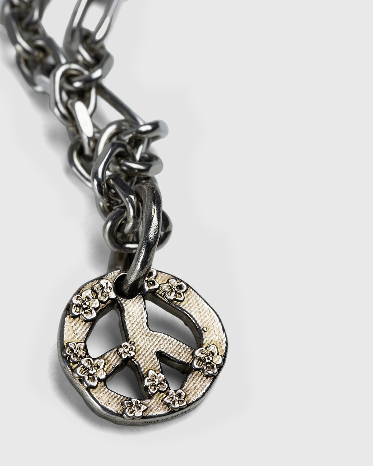 Acne Studios – Peace Sign Necklace Antique Silver - Necklaces - Silver - Image 3
