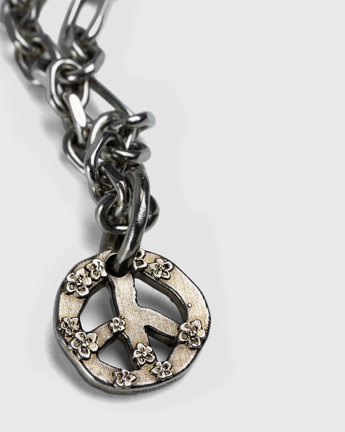 Acne Studios – Peace Sign Necklace Antique Silver - Jewelry - Silver - Image 3