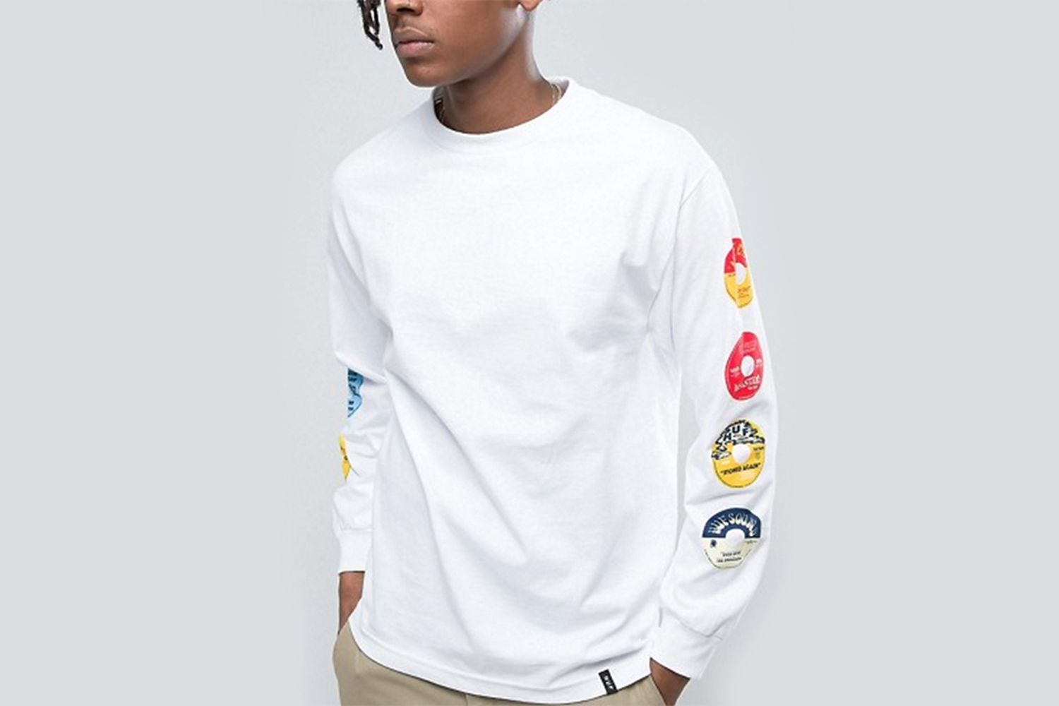 Long Sleeve T-Shirt With Disk Sleeve Print