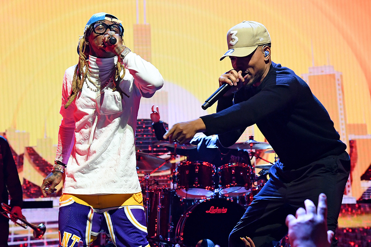 Chance the Rapper Lil Wayne onstage