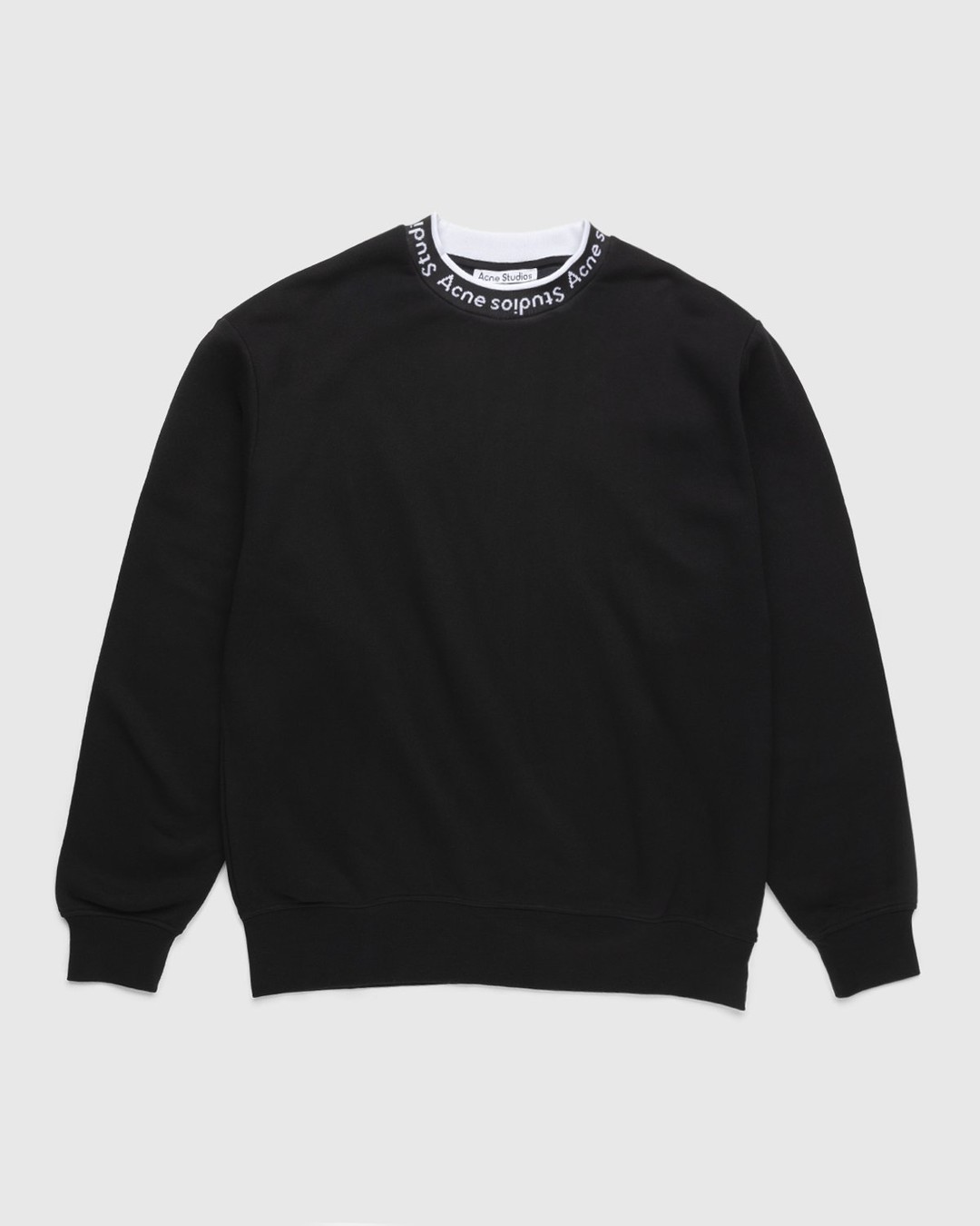 Acne Studios – Logo Rib Sweatshirt Black - Sweats - Black - Image 1