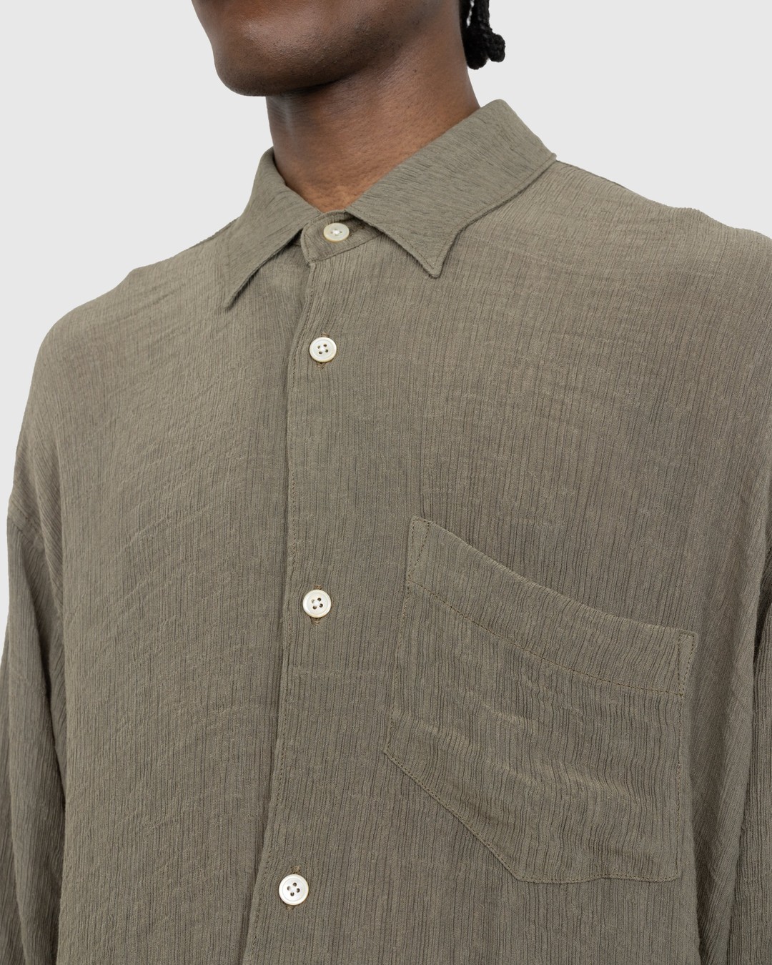 Our Legacy – Initial Shirt Muck Ruffle Viscose - Shirts - Brown - Image 4