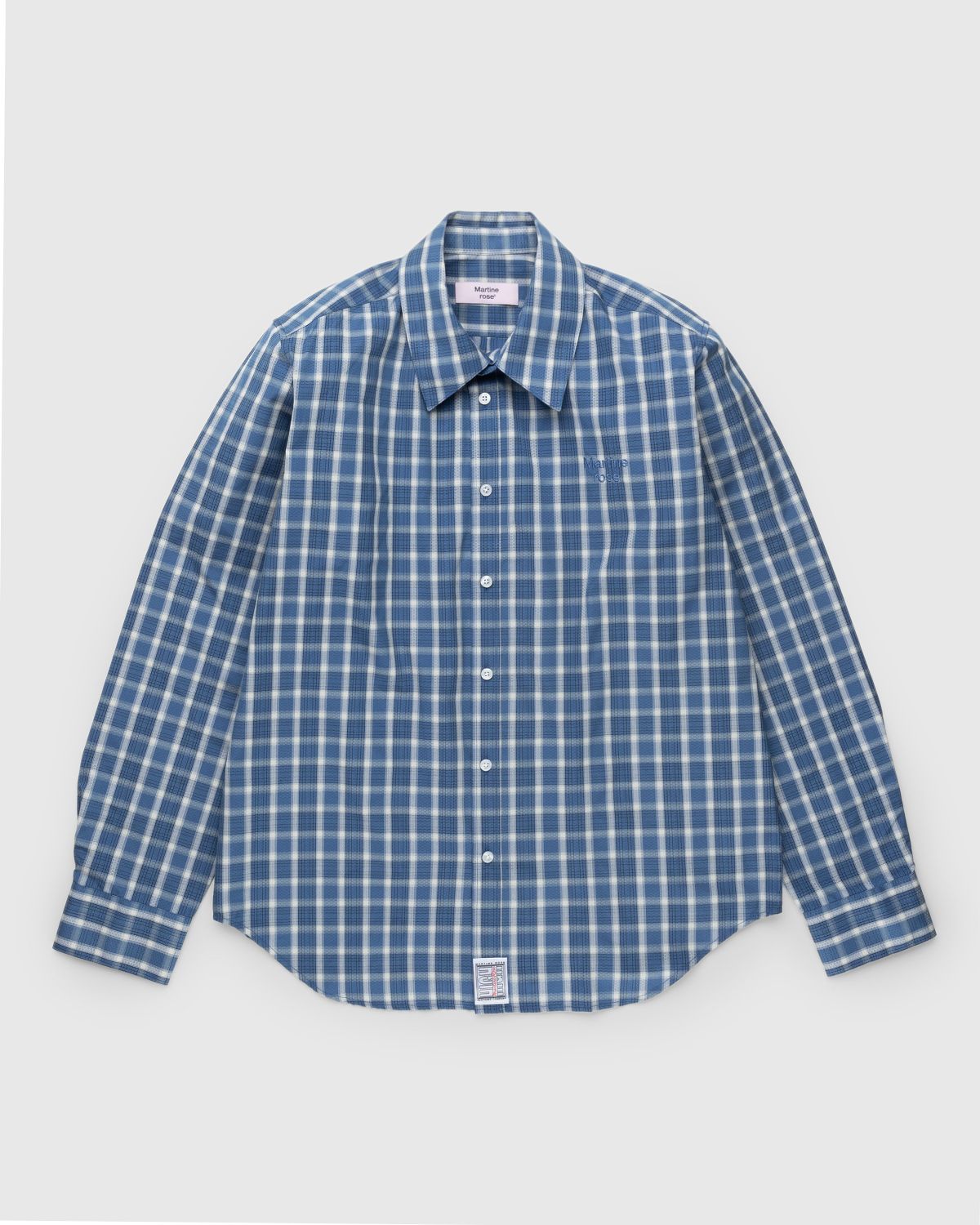 Martine Rose – Classic Check Button-Down Shirt Blue - Shirts - Blue - Image 1