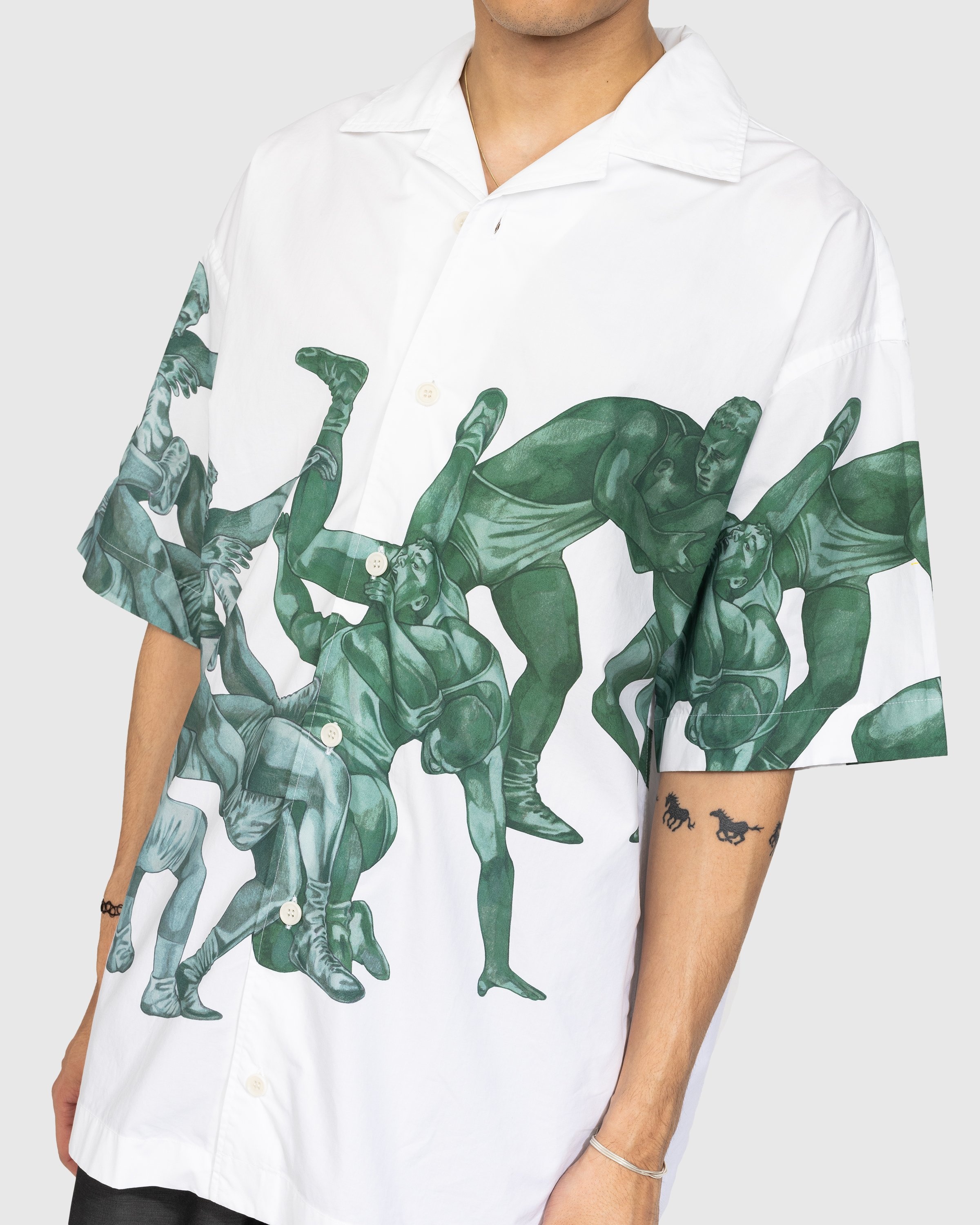 J.W. Anderson – Pol Print Short Sleeve Shirt White - Shirts - White - Image 4