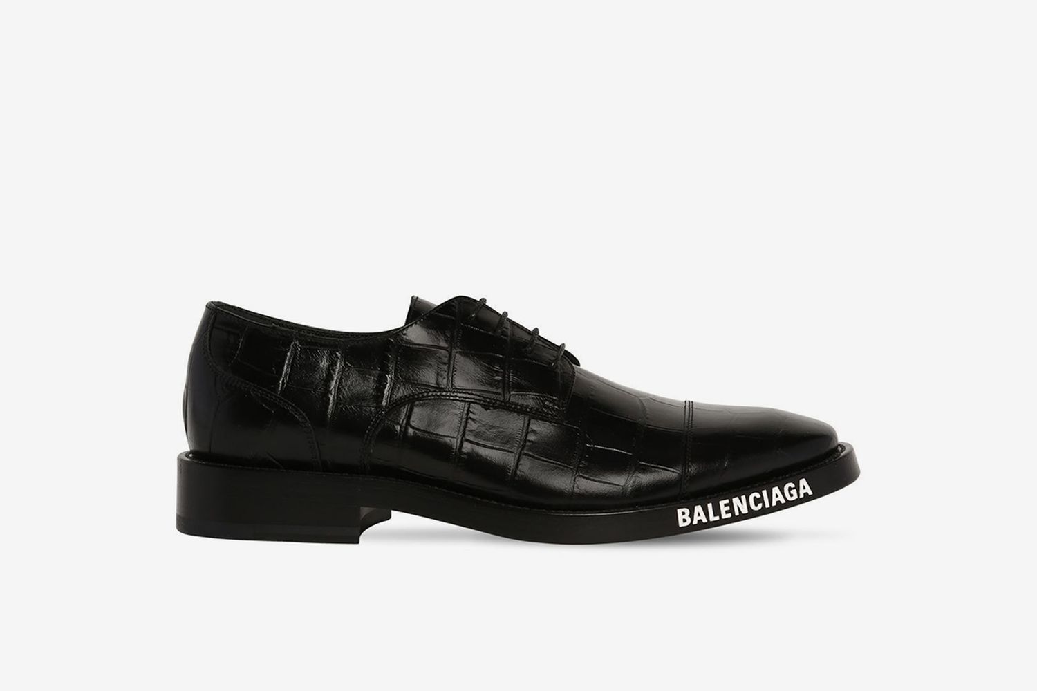 Croc Embo Leather Lace-Up Derby Shoes