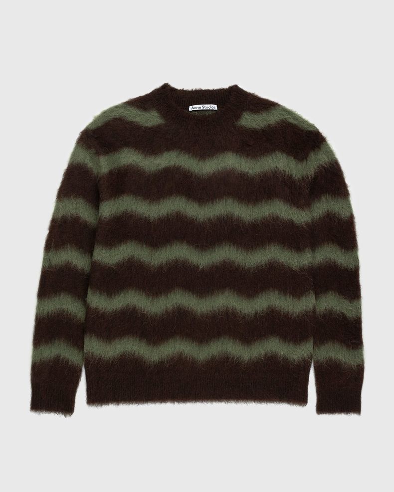 Acne Studios – Striped Fuzzy Sweater Brown/Military Green