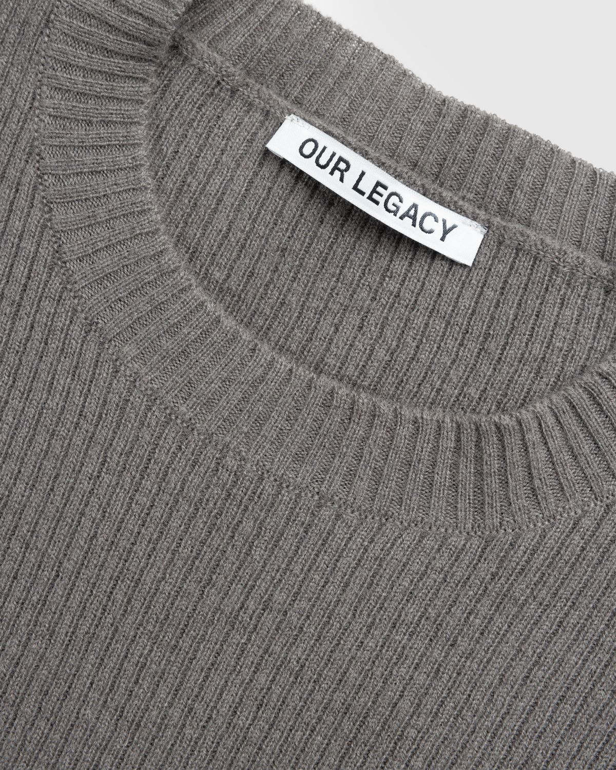 Our Legacy – Compact Roundneck Mole Grey Super Wool - Knitwear - Grey - Image 6