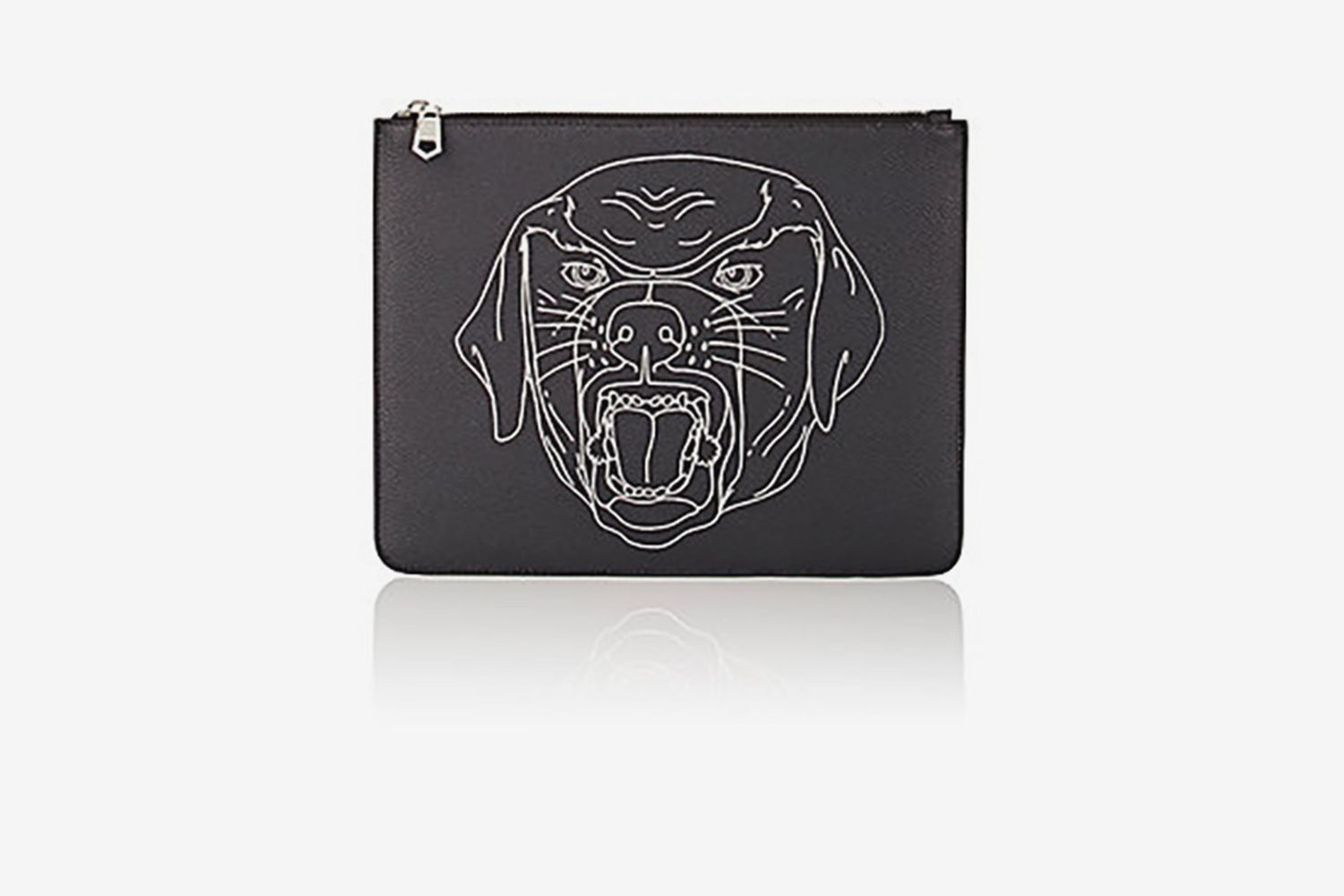 Stenciled-Rottweiler Large Zip Pouch
