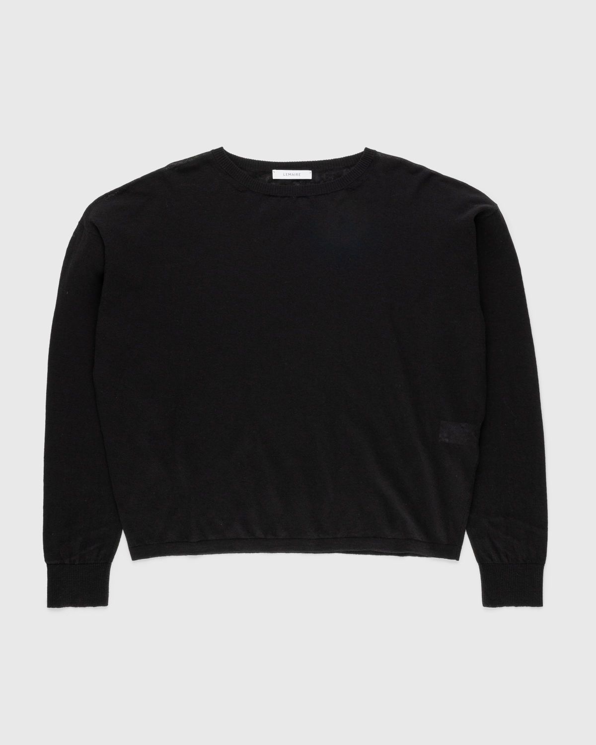 Lemaire – Boxy Cotton Linen Sweater Black - Sweats - Black - Image 1