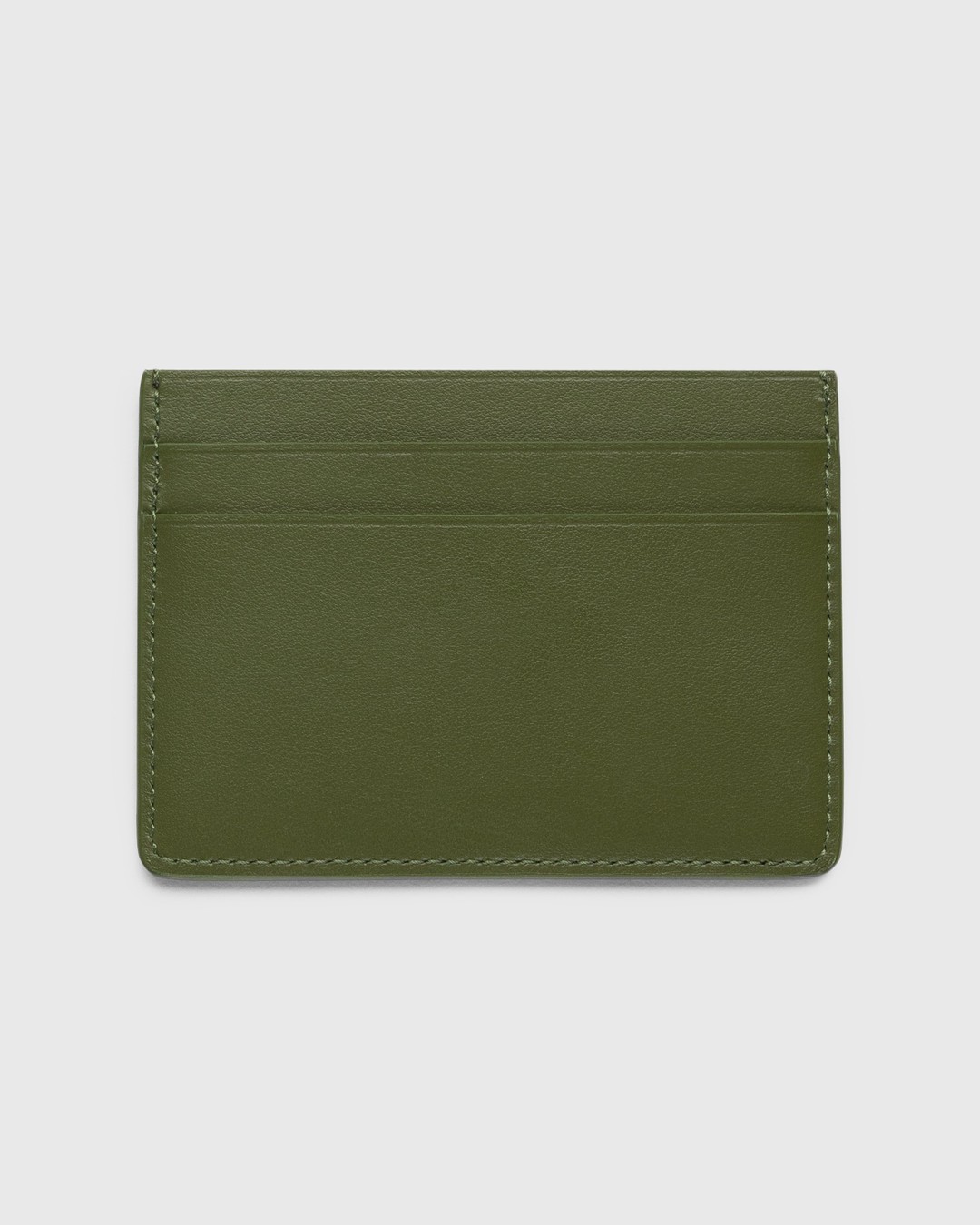 Jil Sander – Leather Card Holder Green - Wallets - Grey - Image 2