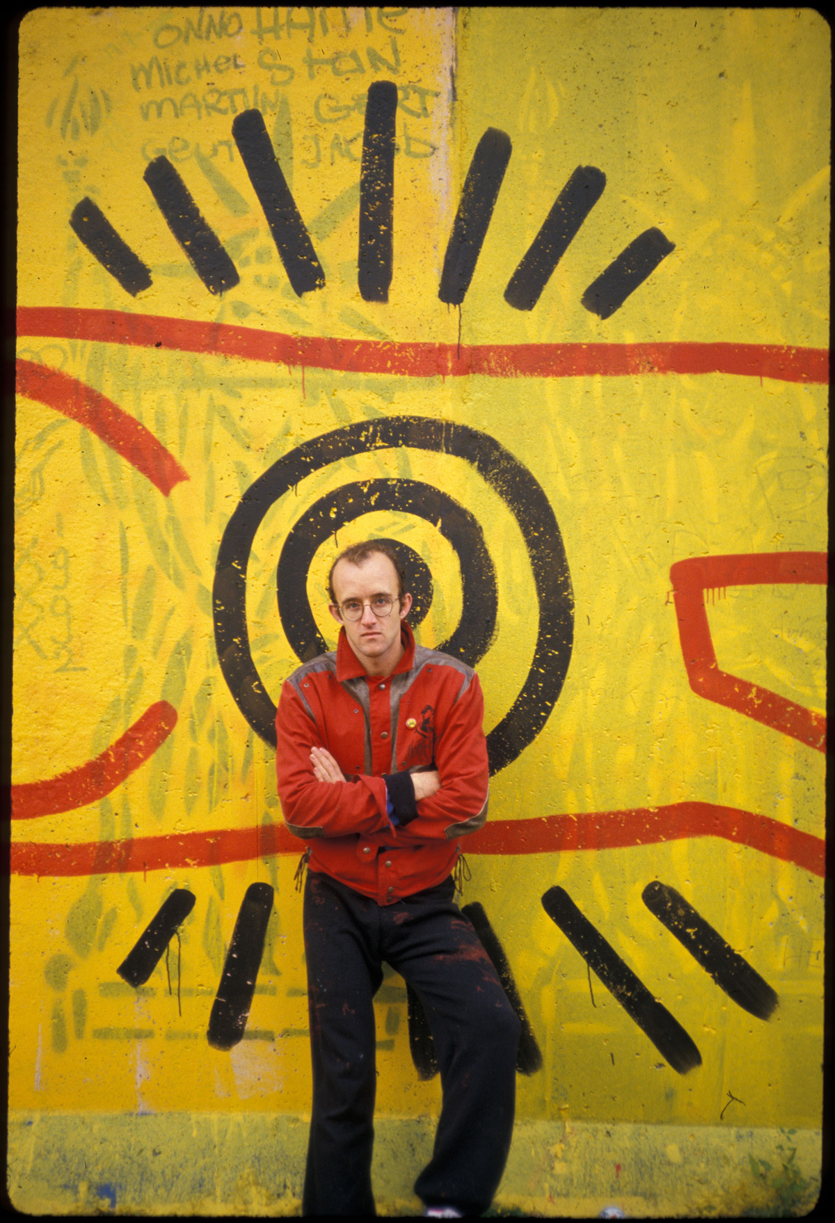 Keith Haring mural at Berlin Wall, Berlin, 1986