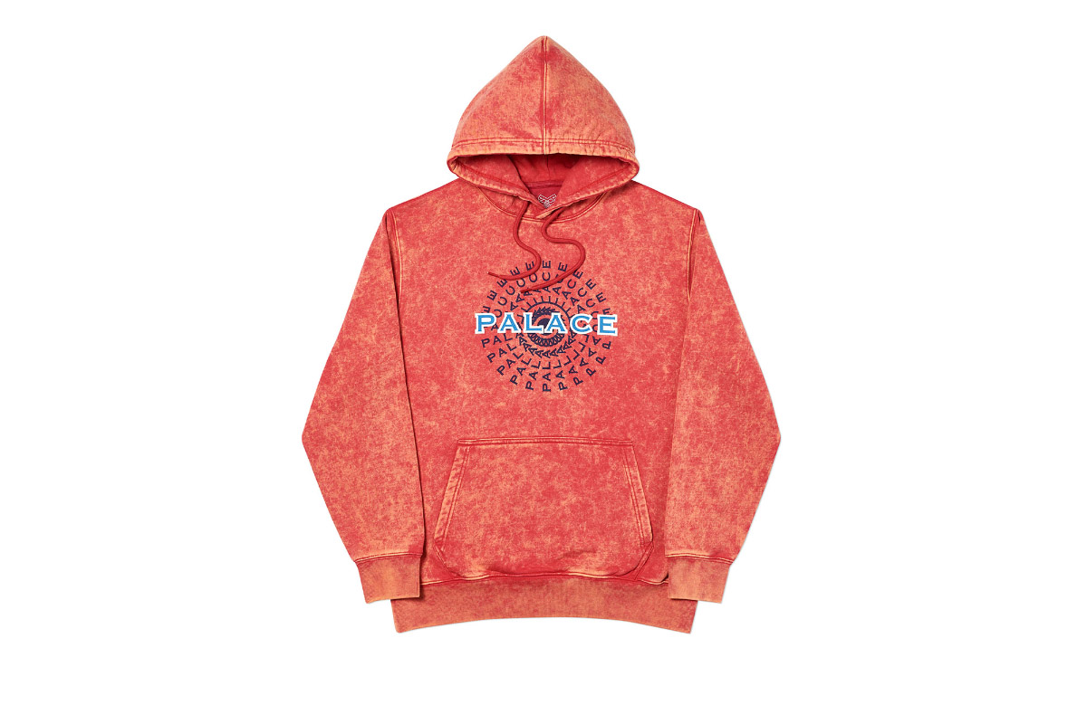 Palace 2019 Autumn Hood Piricle Acid Wash Red Front