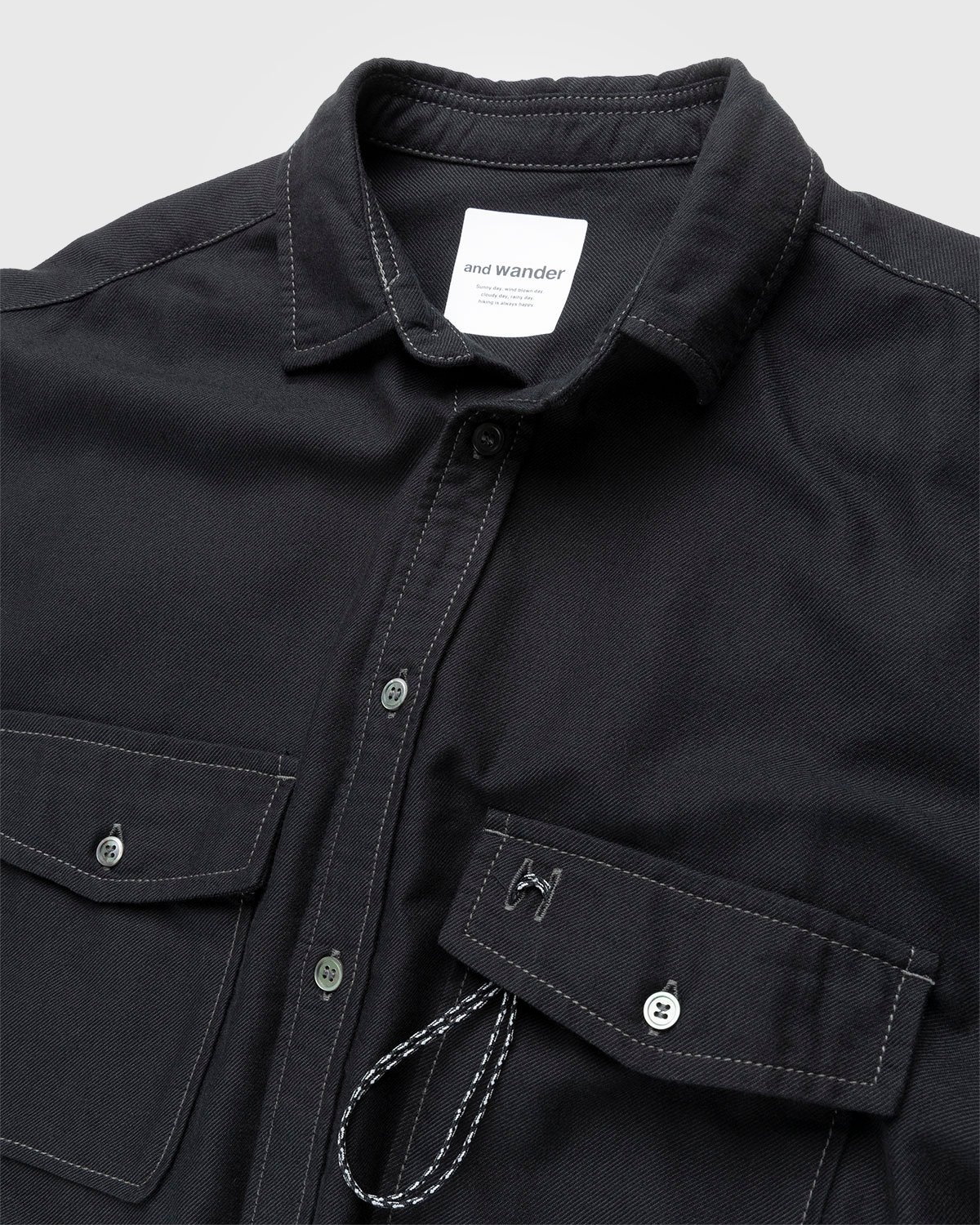 And Wander – Thermonel Pullover Shirt (M) Black - Overshirt - Black - Image 4